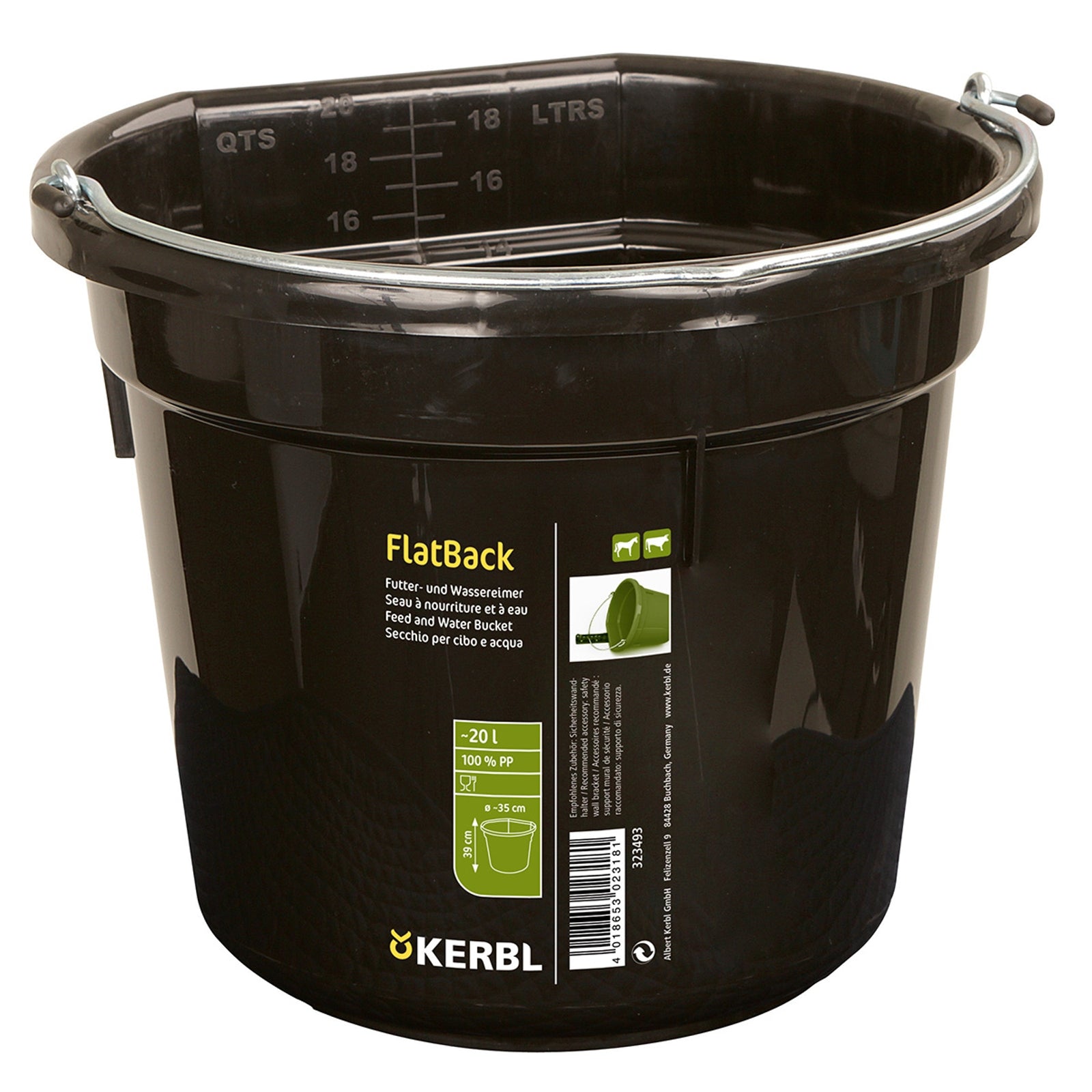 Kerbl Etető- és vizes vödör FlatBack kb. 20L Etetés & Itatás