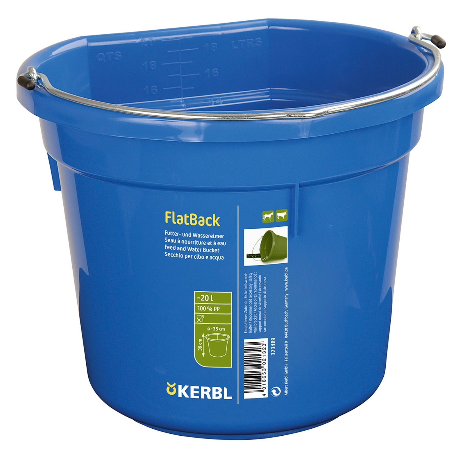 Kerbl Etető- és vizes vödör FlatBack kb. 20L Etetés & Itatás
