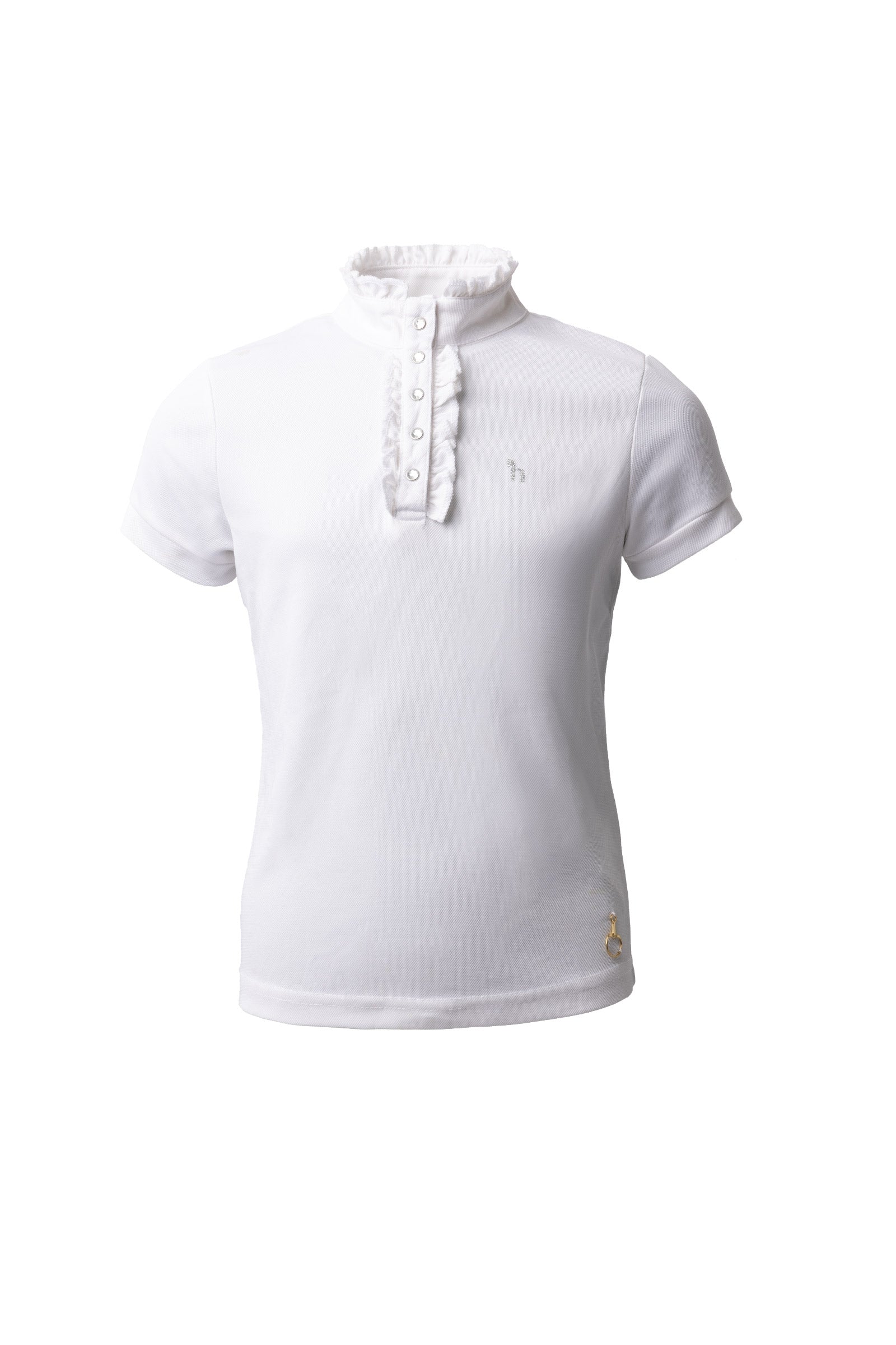 Horze Christel Gyermek Rövidujjú Fodros Versenypóló Gyermek Ruházat