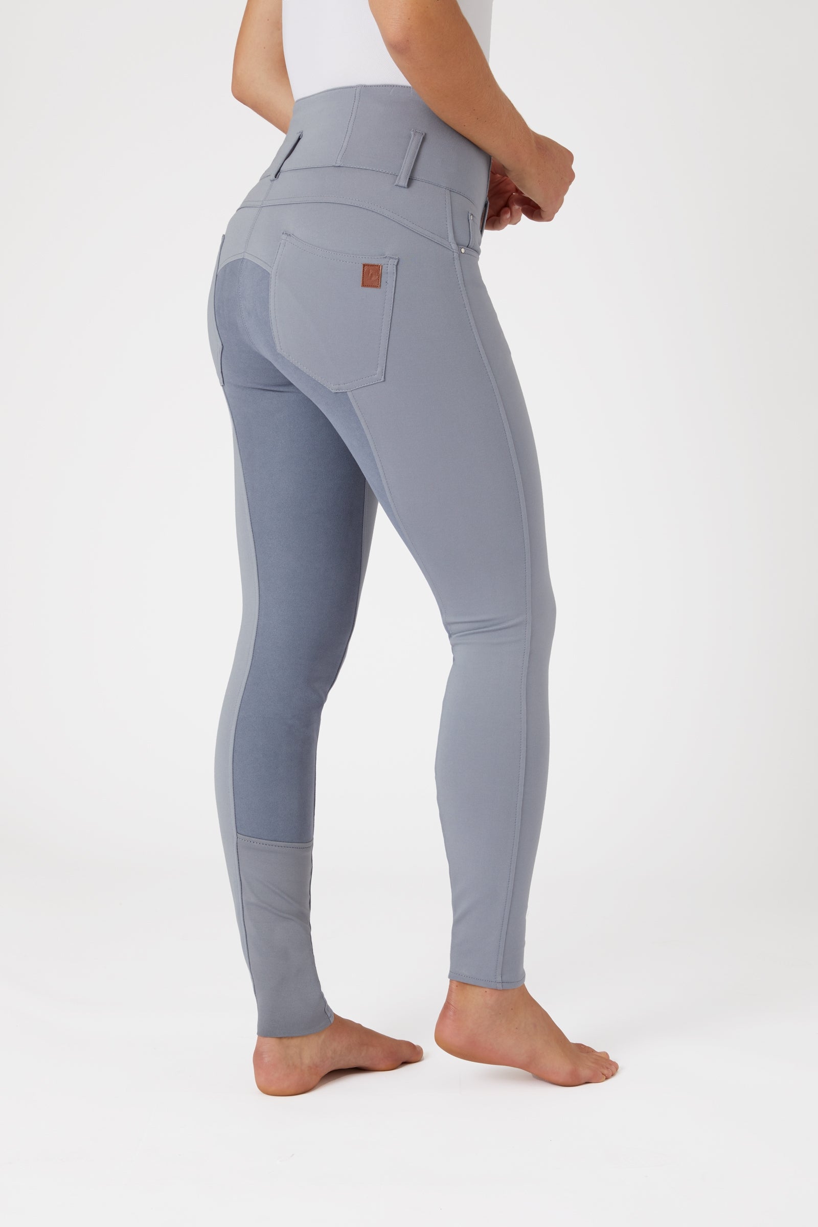 Horze Tara Women's High Waist Breeches with Leather Full Seat Womens Breeches