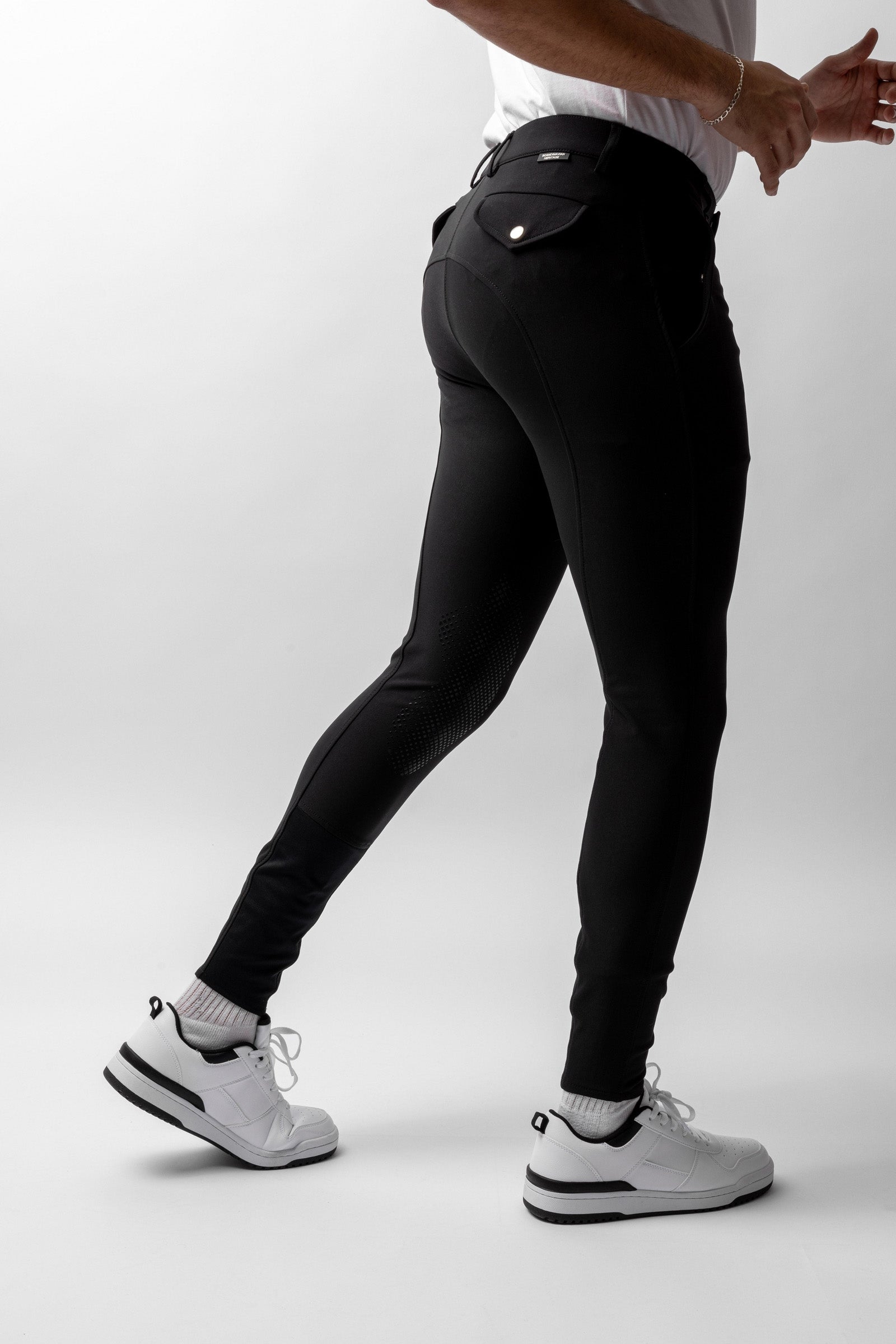 Horze Grand Prix Men's Silicone Knee Patch Breeches UPF 50+ Mens Riding Clothing