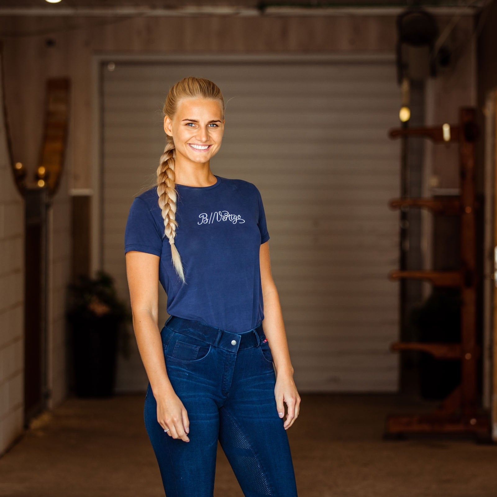 B Vertigo Elle Full Seat Breeches Denim with silicone grip for Woman Womens Breeches