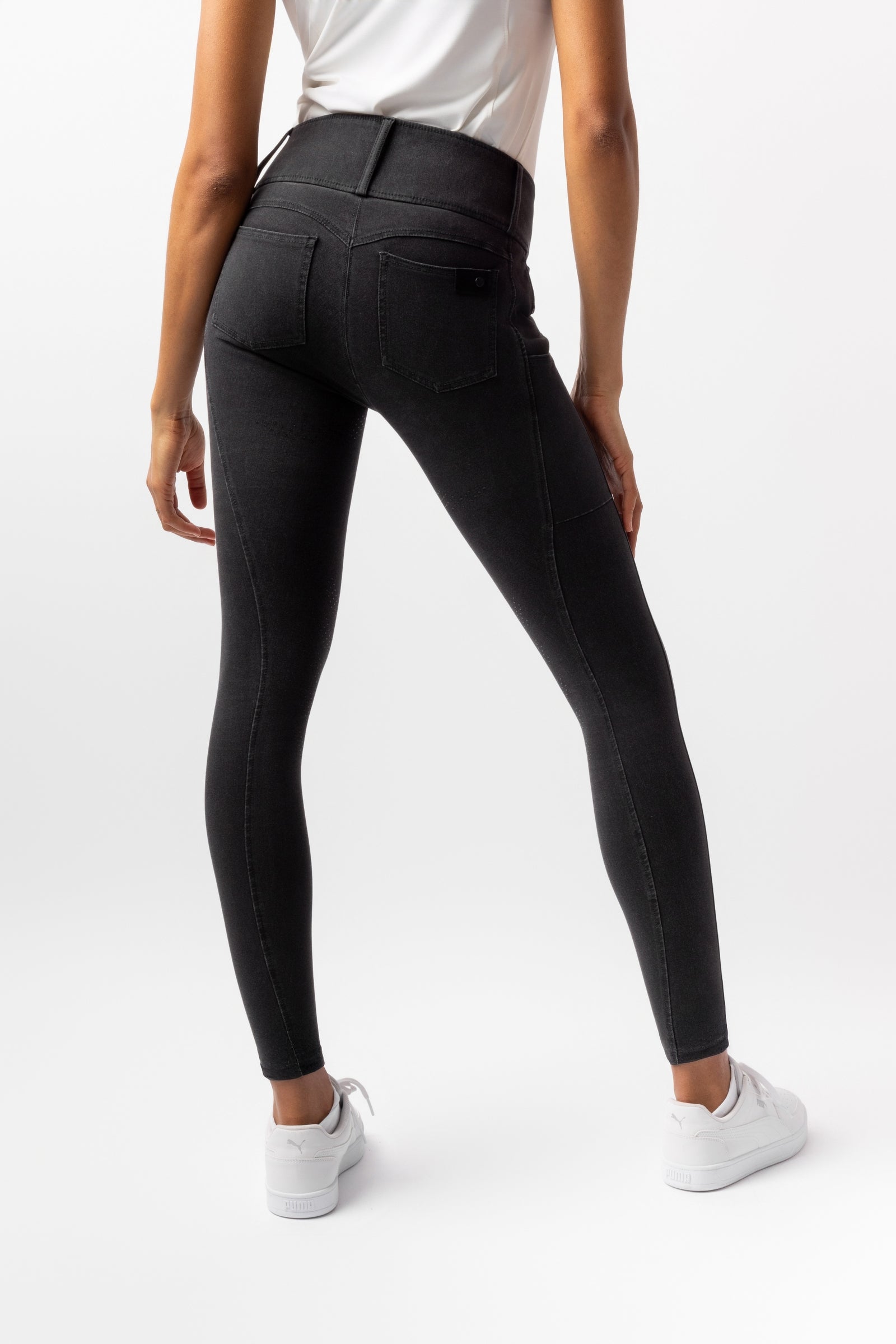 Horze Carolyn női denim teli szilikonos lovaglónadrág Womens Breeches