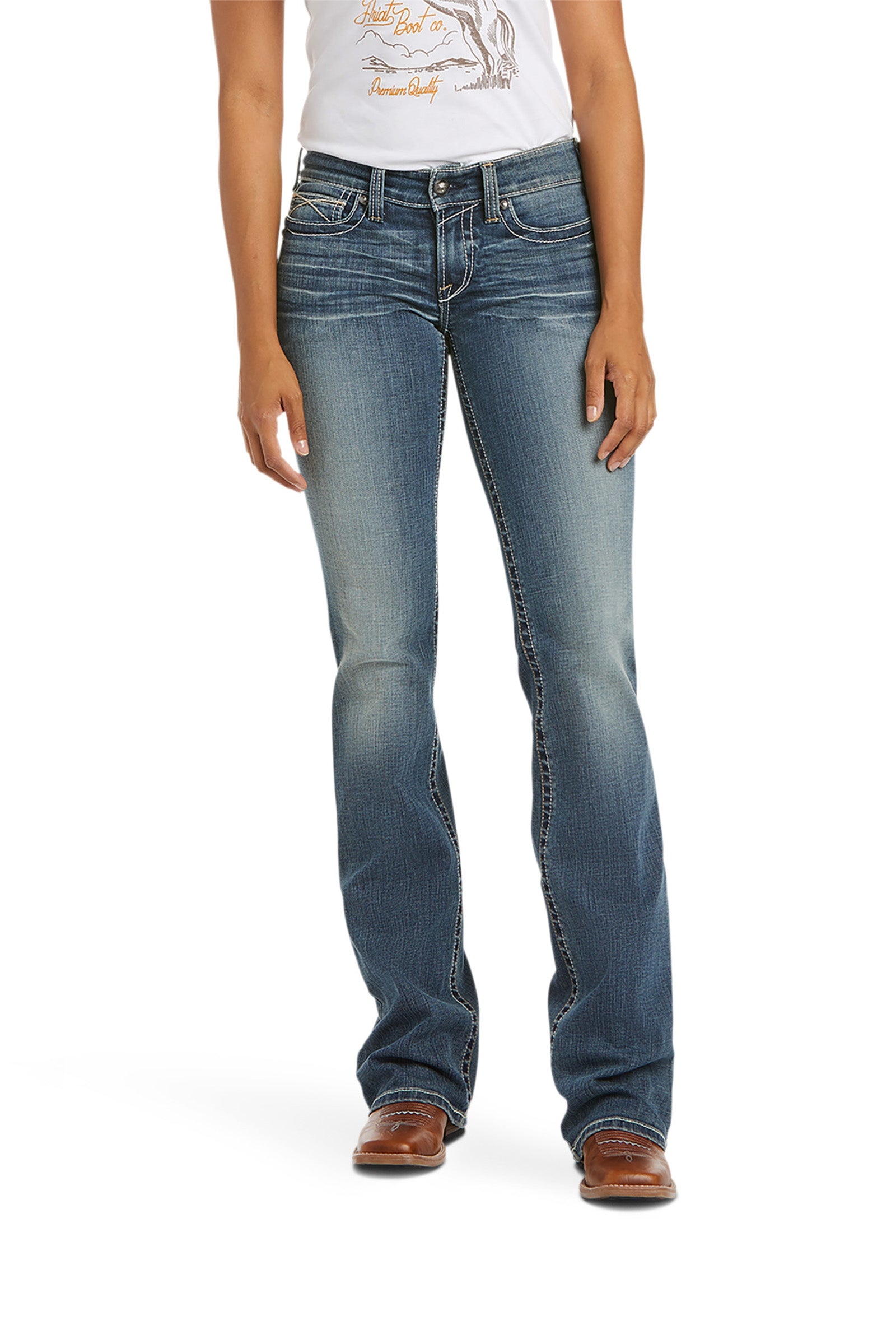 Ariat Whipstitch R.E.A.L. Women´s Mid Rise Stretch Boot Cut Jeans Womens Breeches