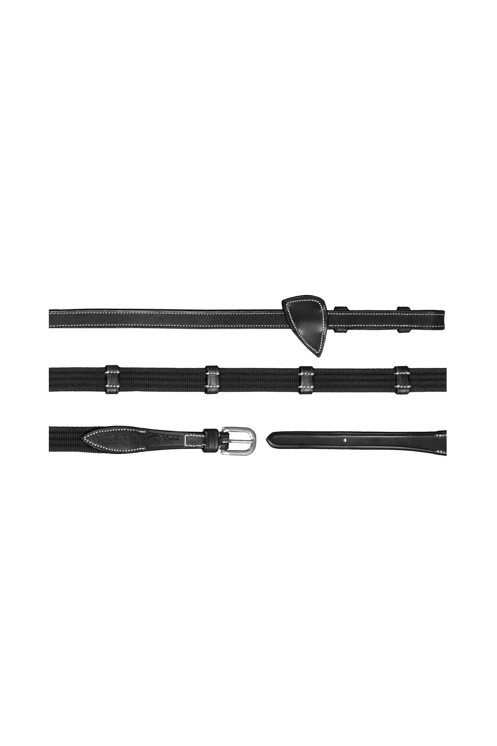 Dy'on Working 5/8 Web Reins With 9 Leather Loops Bridles & Reins