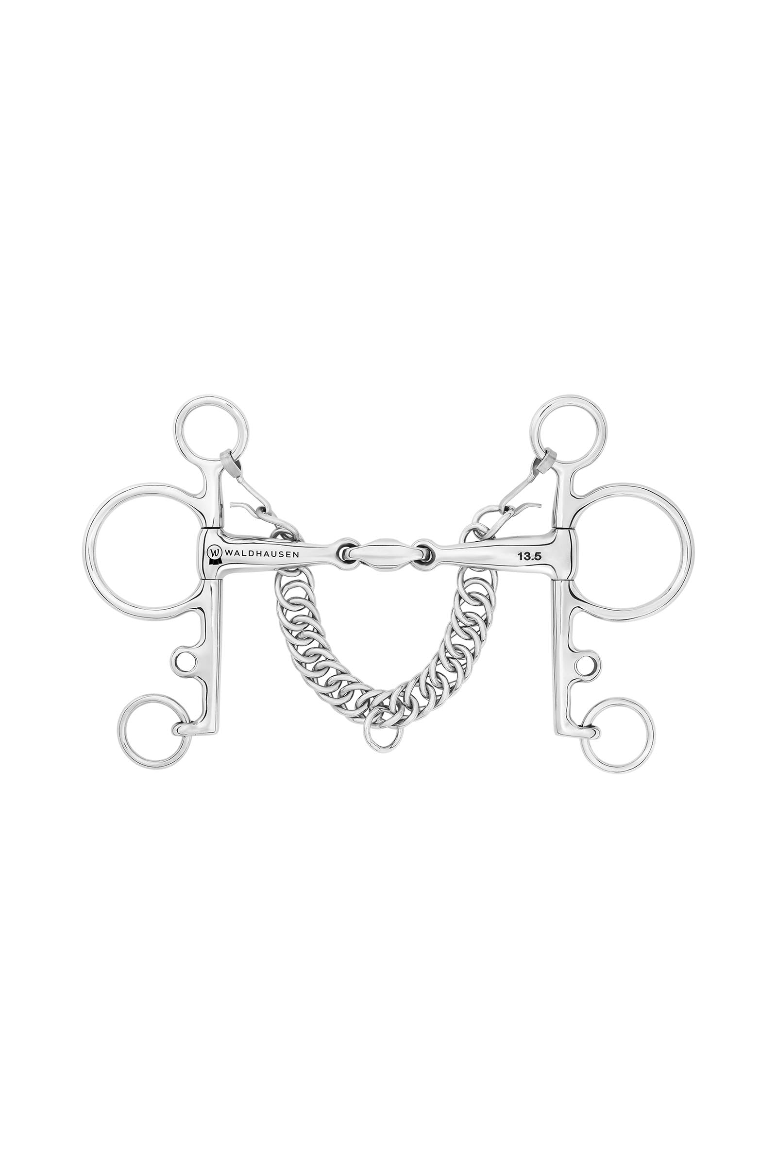 Waldhausen Pelham, Double Jt., Stainless St., 14 mm Horse Bits