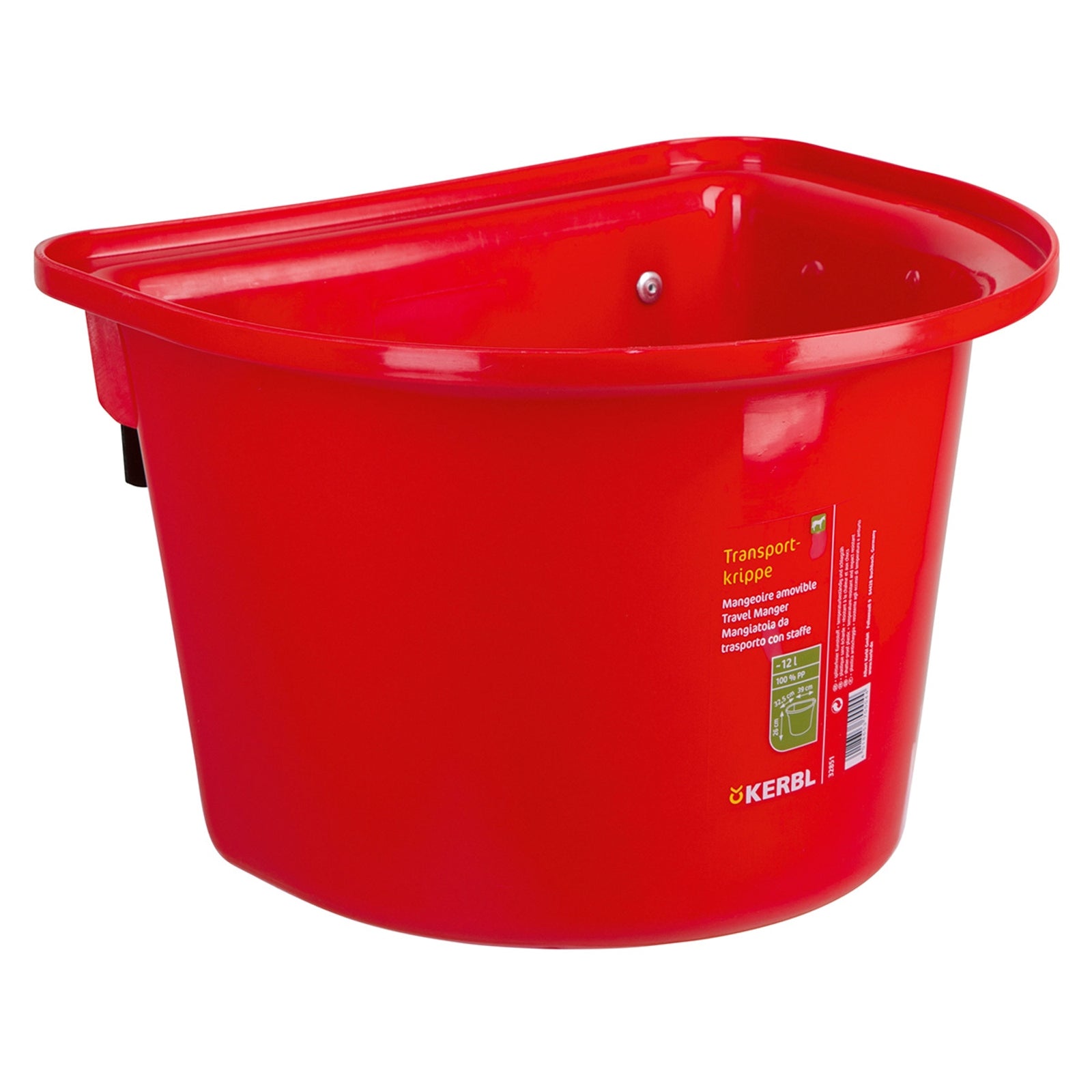 Kerbl Travel manger 12L, plastic w/ hoock-in bail Horse Feeders & Waterers