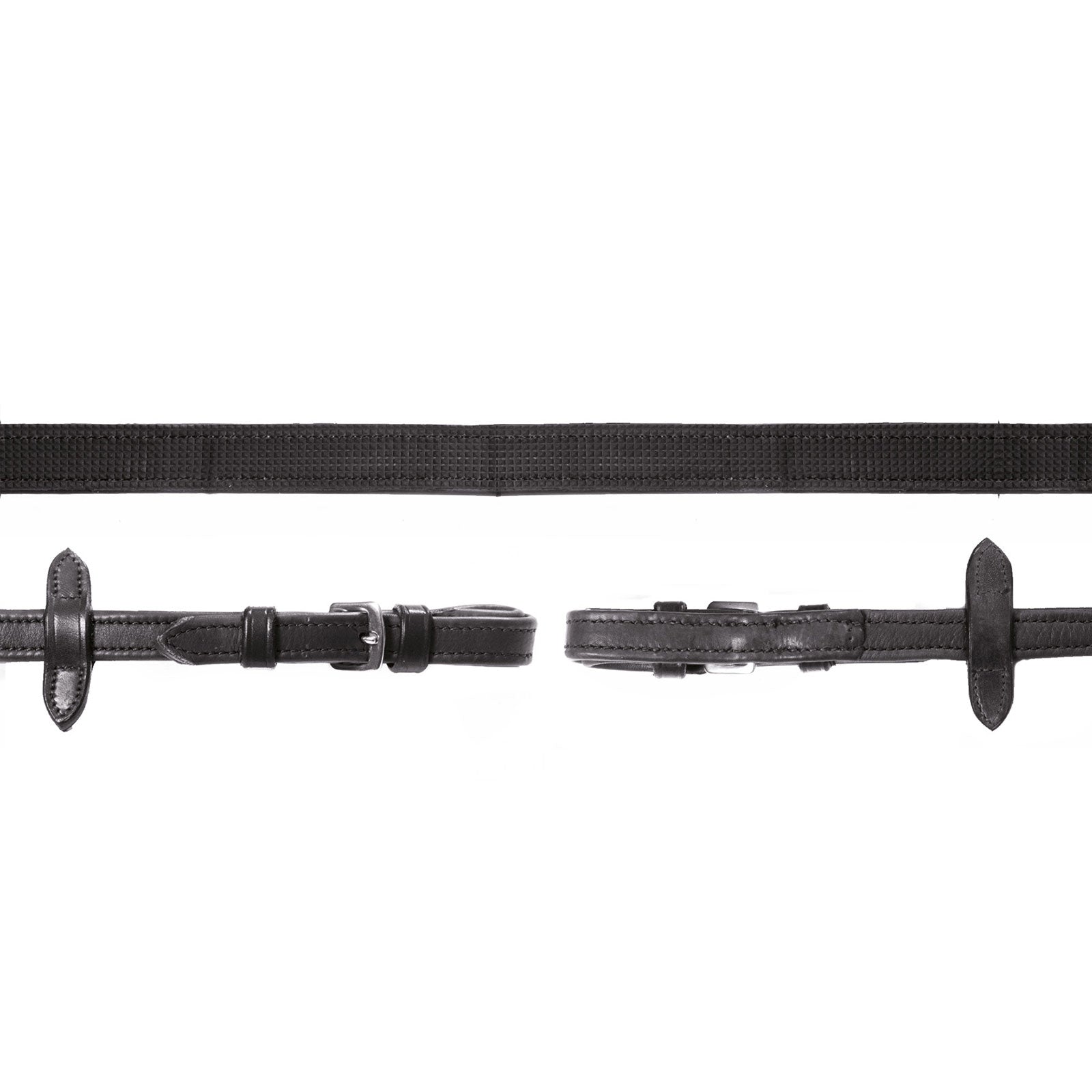 Schockemöhle Sports Durasoft Reins Grip, Bőr gyeplő, nylon, gumírozott Kantárok & Szárak