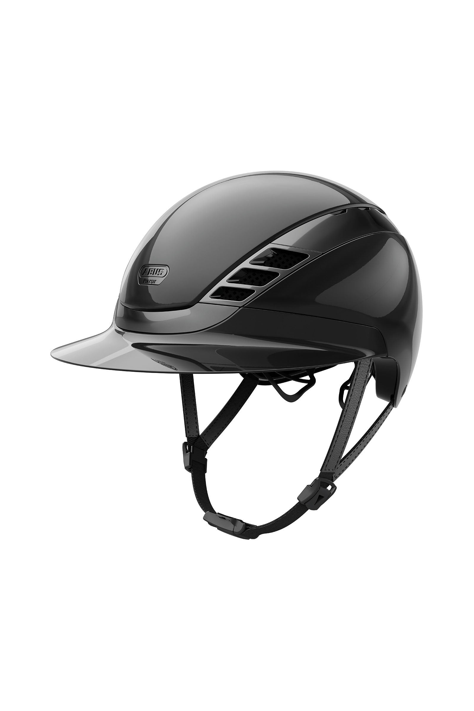Abus Pikeur AirLuxe Chrome Long Visor lovaglókobak Biztonsági Felszerelés