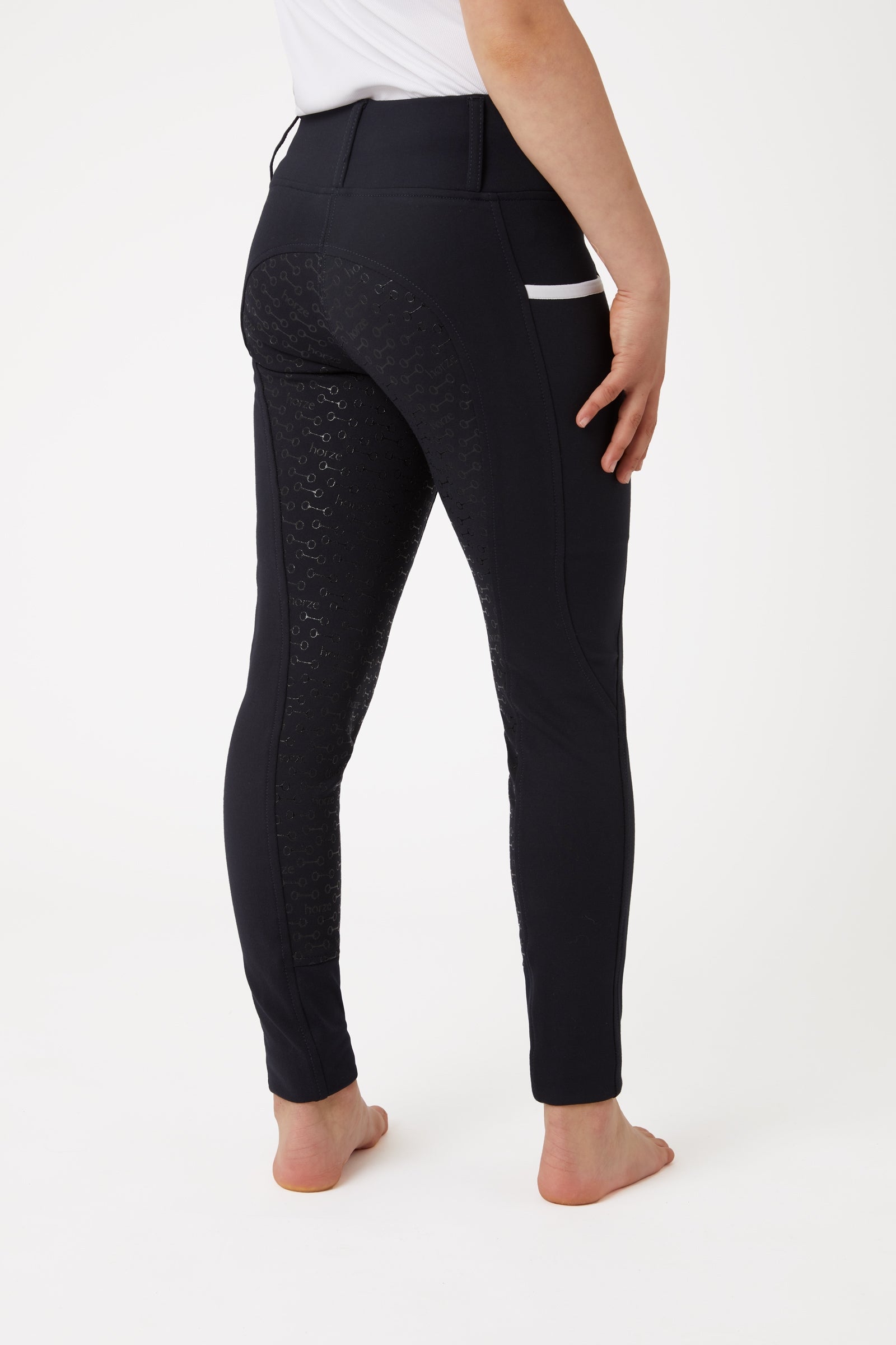 Horze Lucinda Gyermek Magasderekú Szilikonos Leggings Gyermek Ruházat