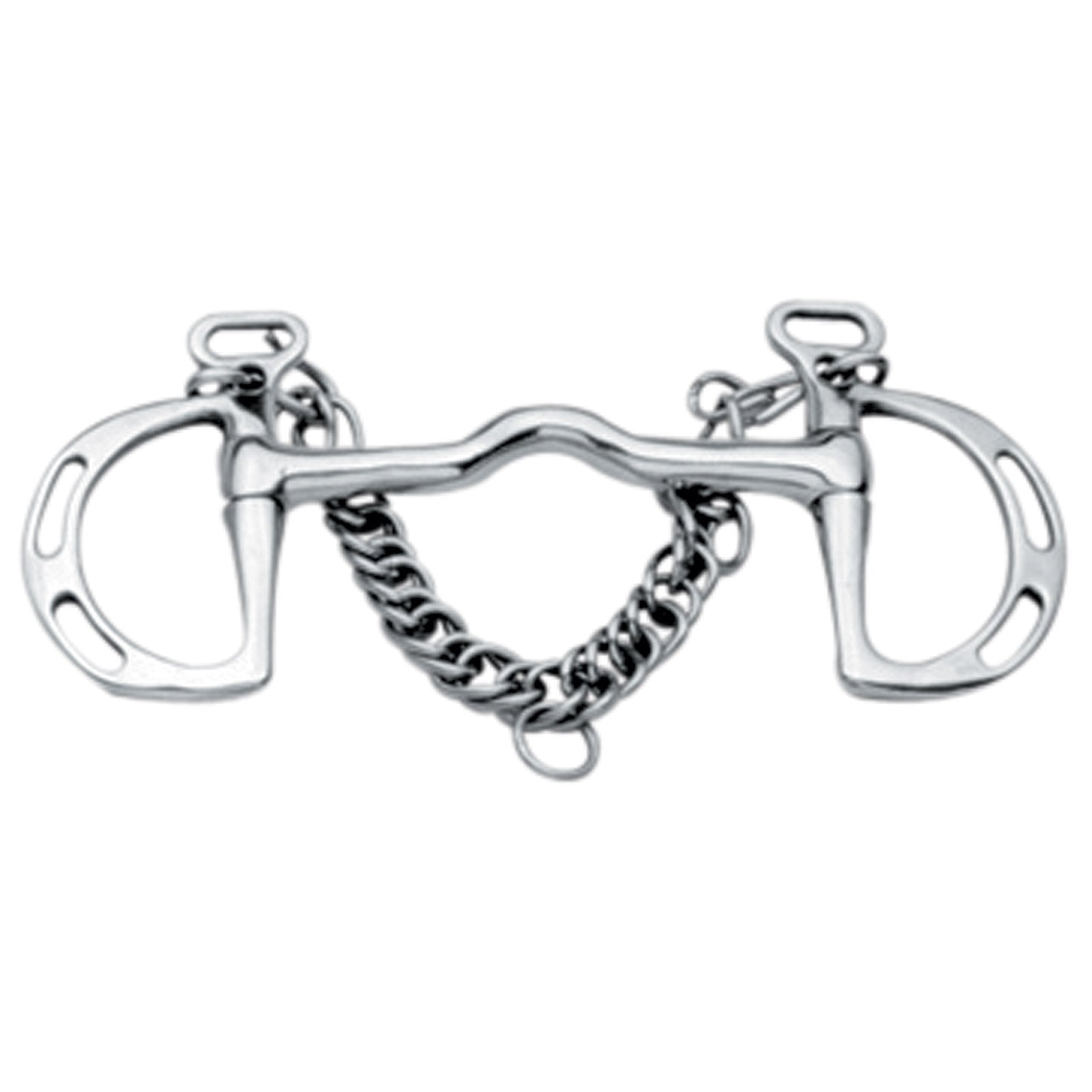 Korsteel Stainless Steel Cambridge Mouth Slotted Ring Kimblewick Bit Horse Bits