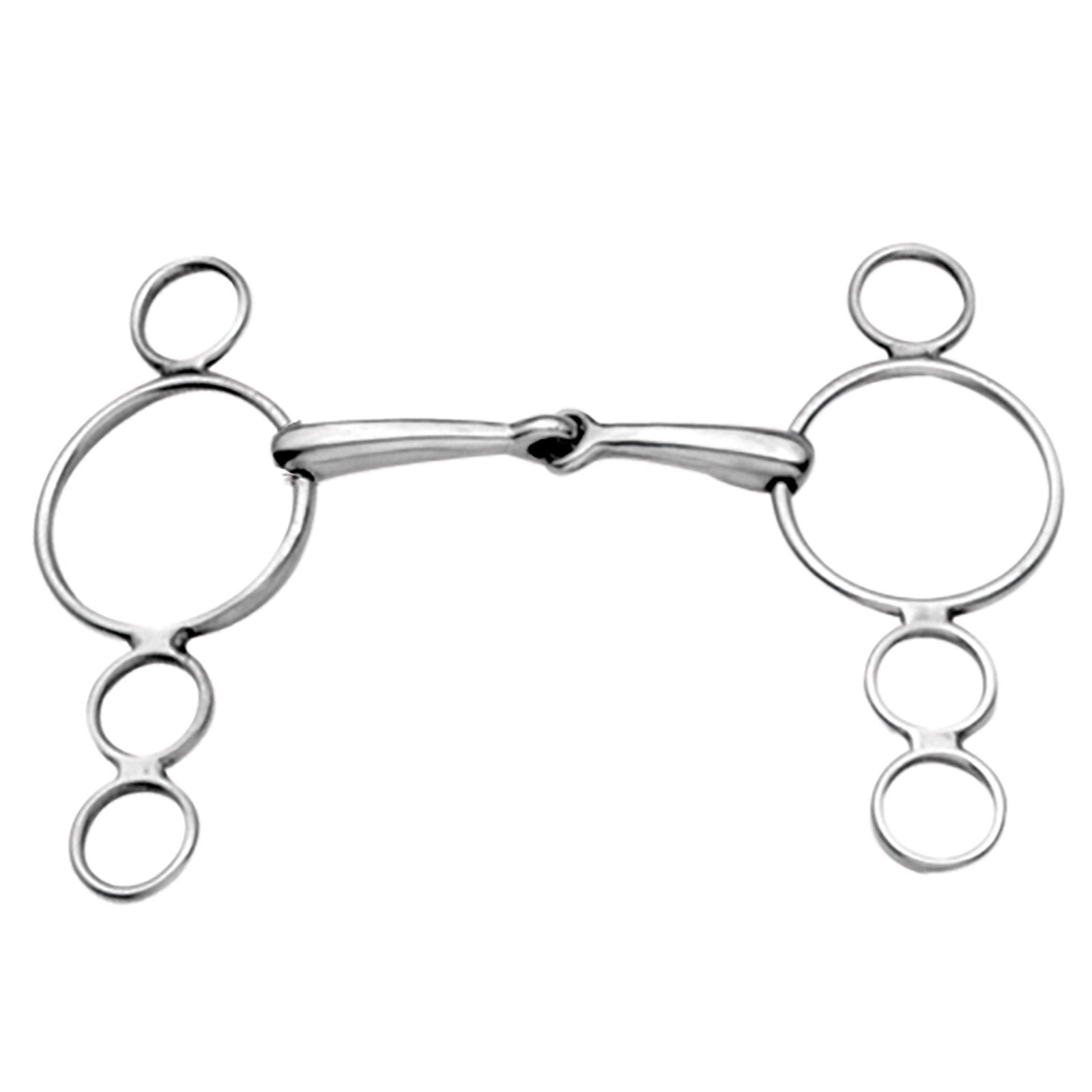 Korsteel Stainless Steel Jointed 3 Ring Dutch Gag Bit Zablák