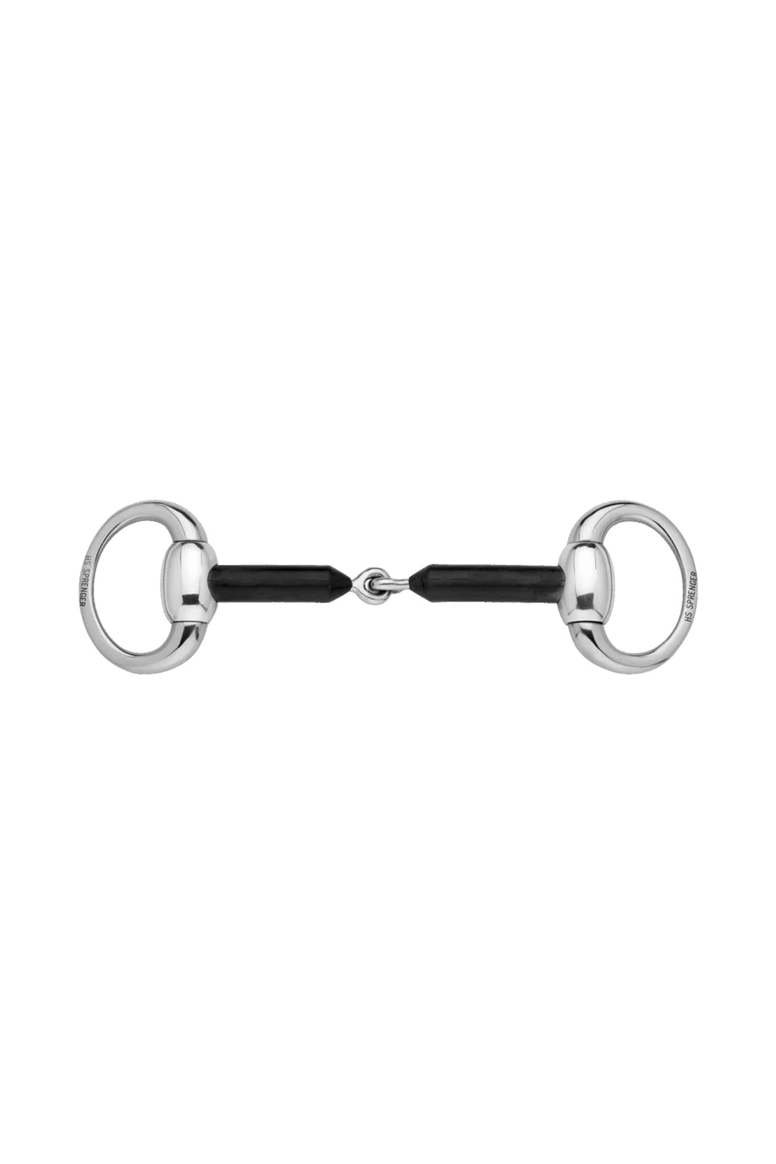 Sprenger olívás karikás zabla Hardcarbon, egyszer tört, 16 mm, rozsdamentes acél Zablák