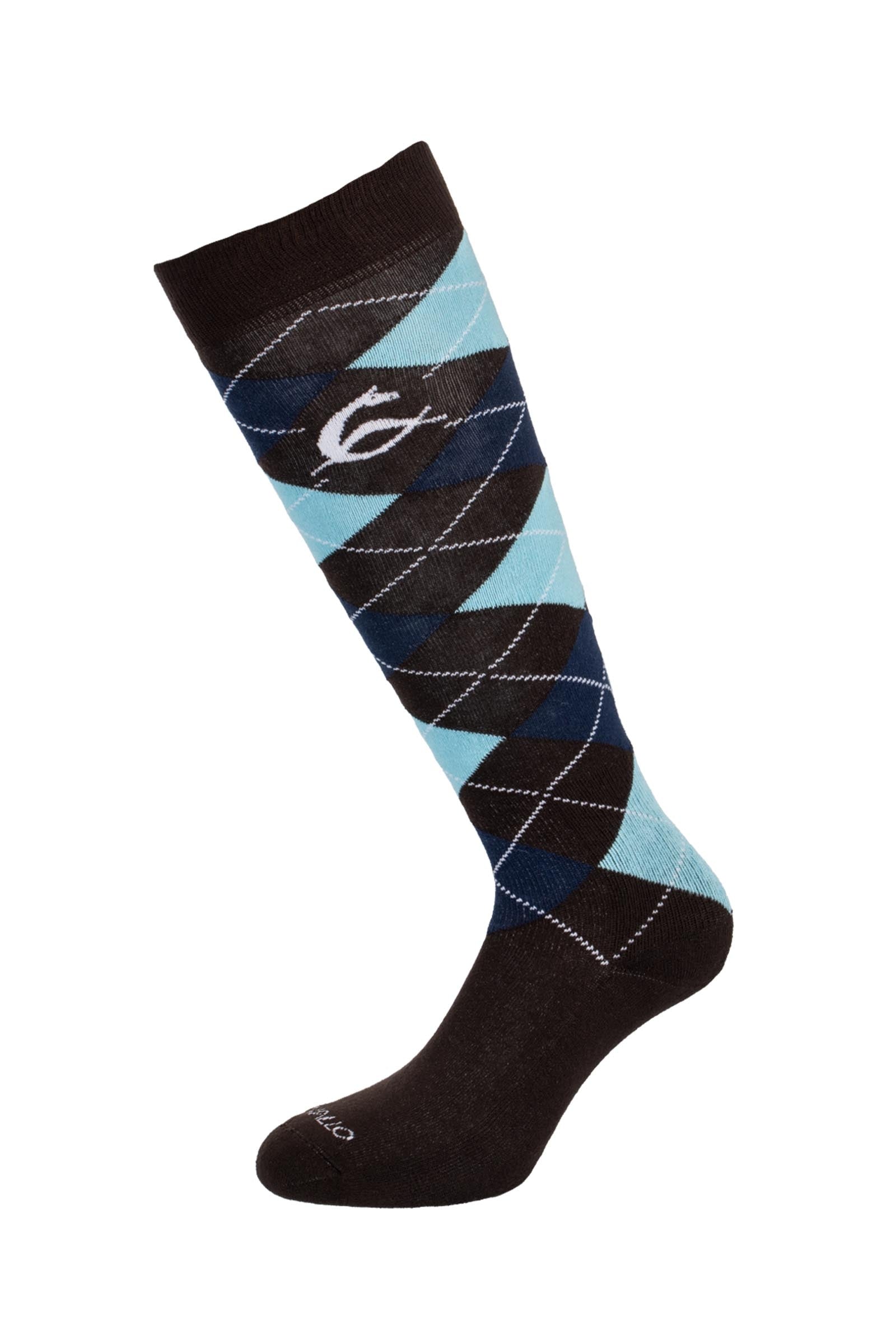 Acavallo Diamond Pattern Cotton Socks Zoknik
