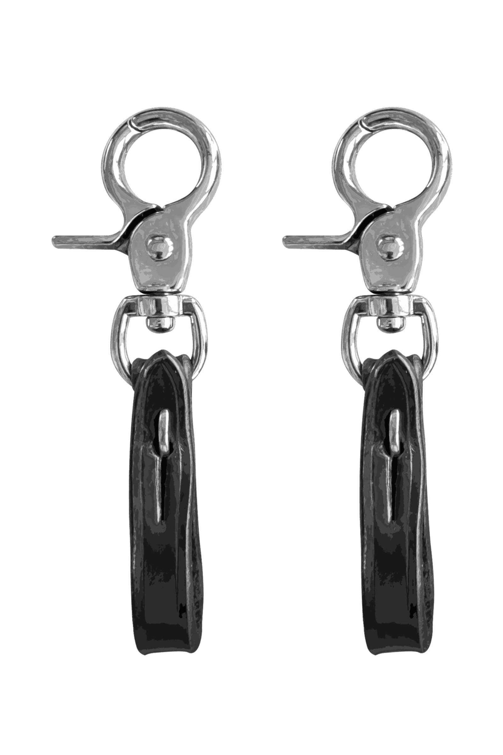 Sprenger Stirrup Holders, Leather W. Snap Hook, Black Accessories