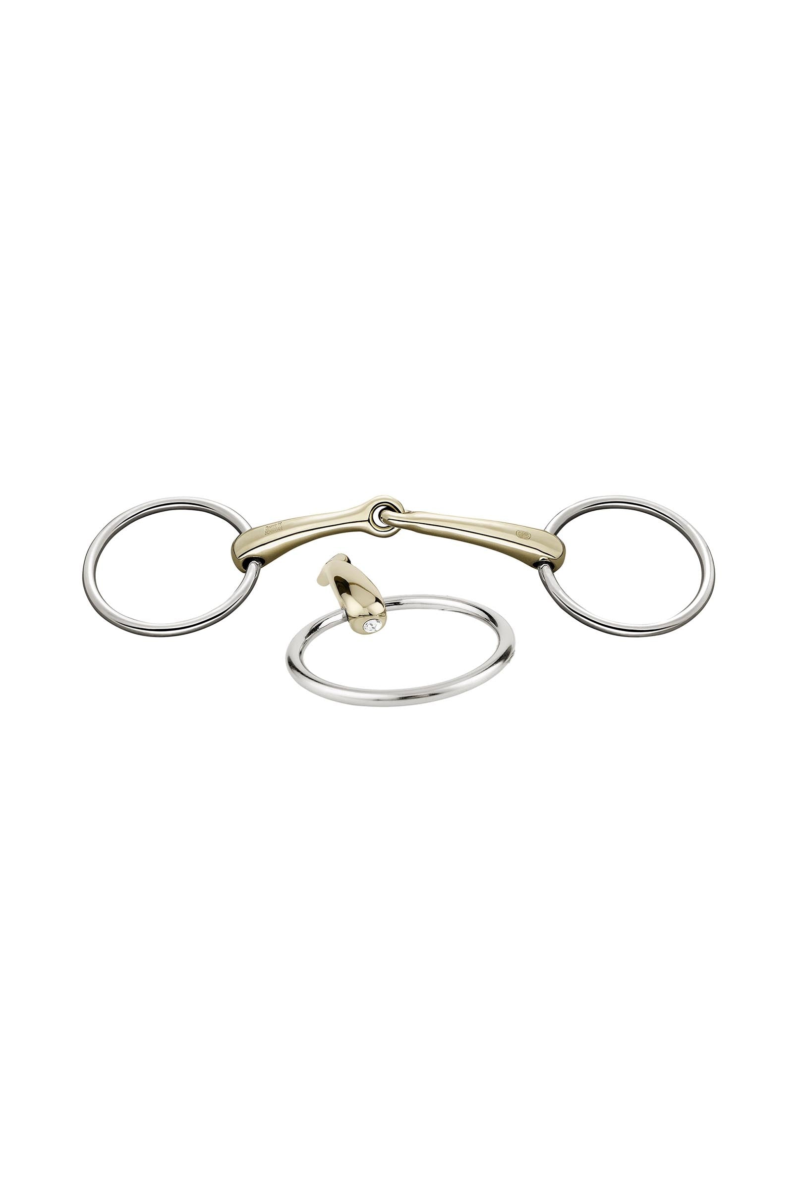 Sprenger Dynamic RS karikás zabla, egyszer tört, 16 mm, Sensogan, kristályokkal Zablák