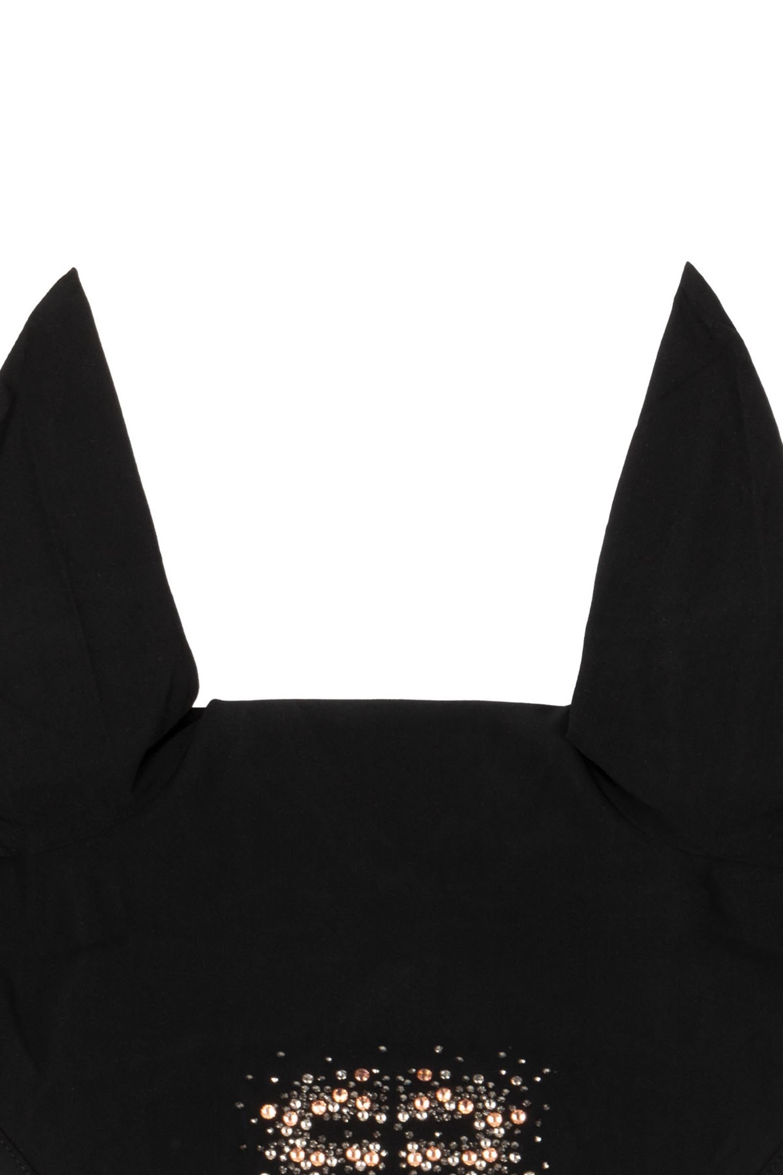 Equestro Fly Veil in Technical Fabric With Rhinestone Logo Saddle Pads