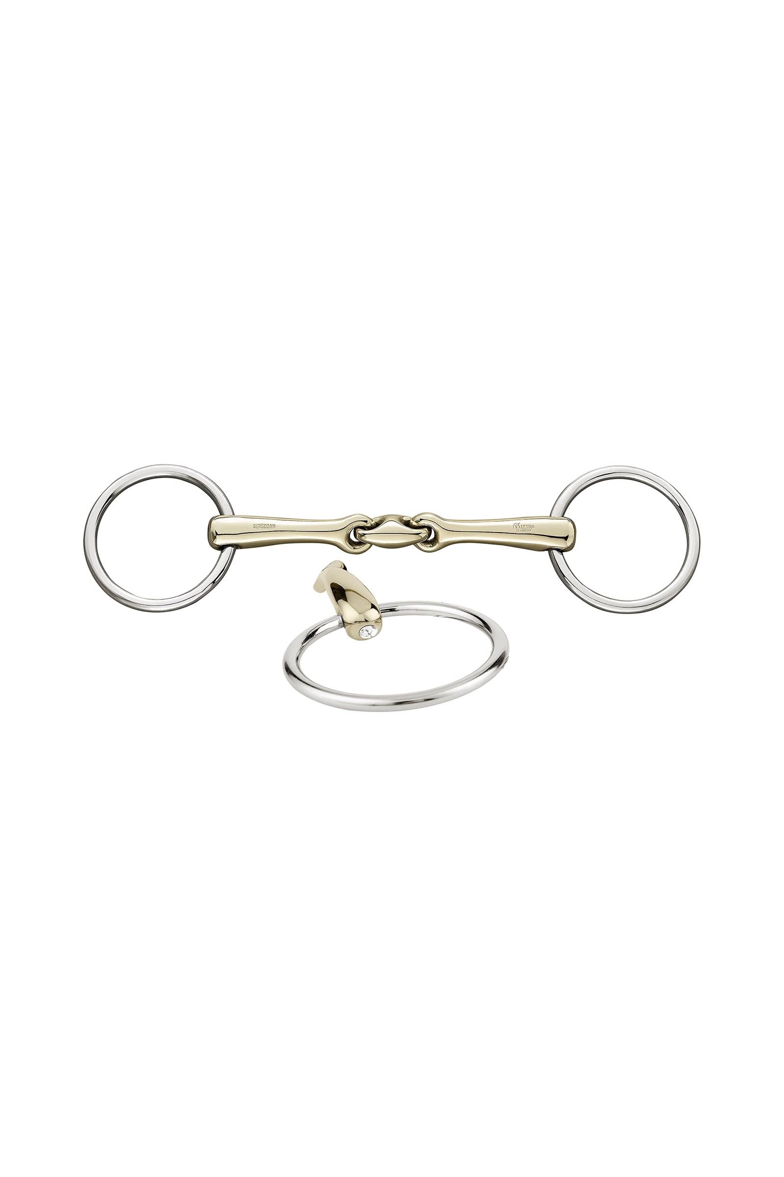 Sprenger KK Ultra Bradoon Bit, Double Jt. 14mm, Sensogan, W. Crystals Horse Bits