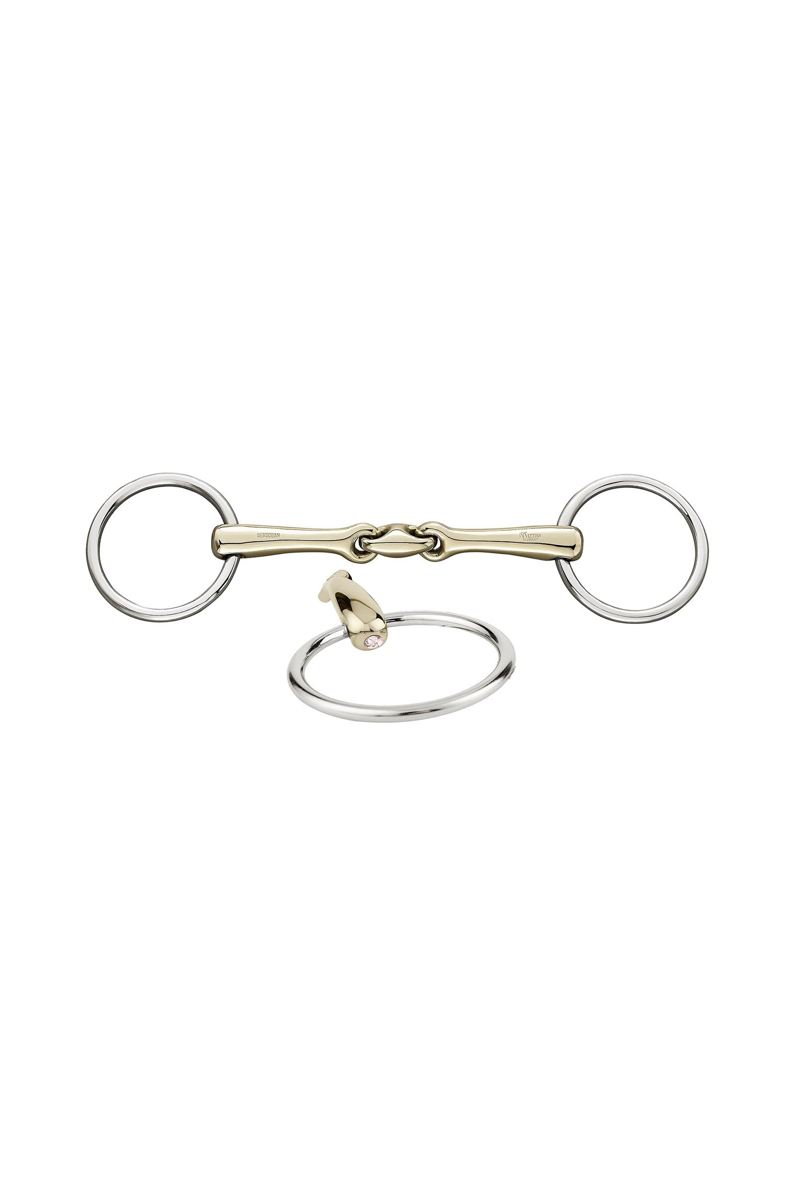 Sprenger KK Ultra Bradoon Bit, Double Jt. 14mm, Sensogan, W. Crystals Horse Bits