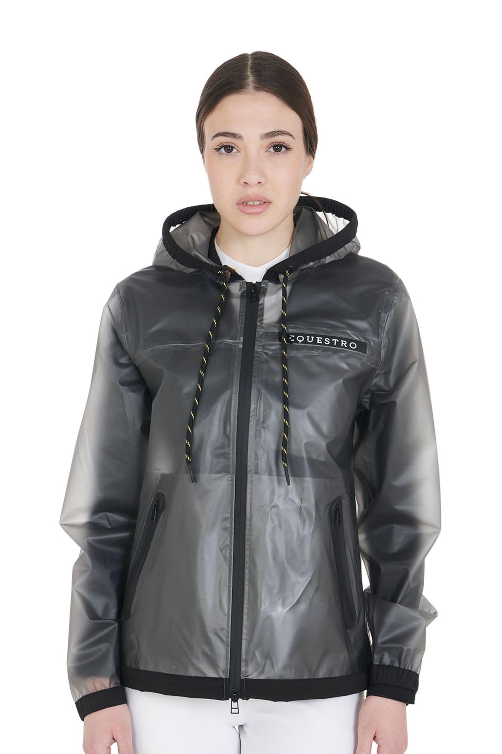 Equestro Women's Transparent Technical Raincoat Women’s Riding Clothing