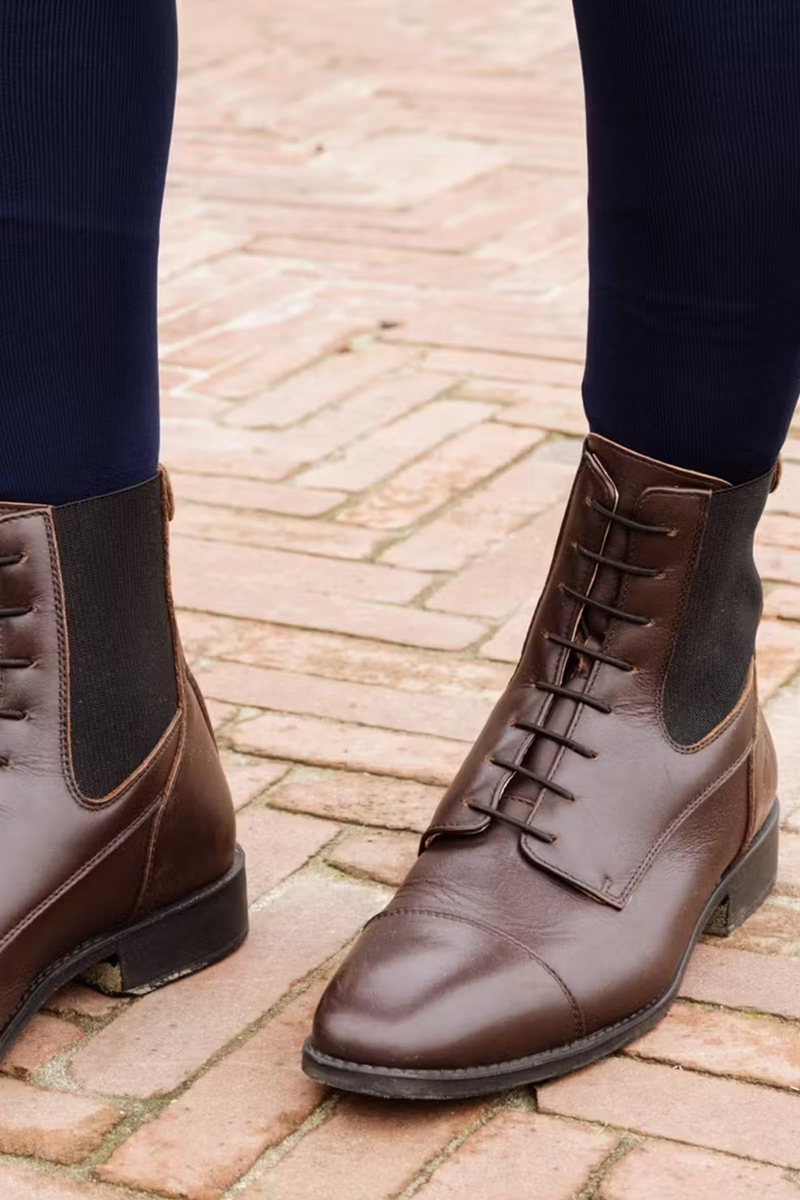 Dy'on Short Boots With Front Laces & Back Zipper Riding Boots & Riding Shoes