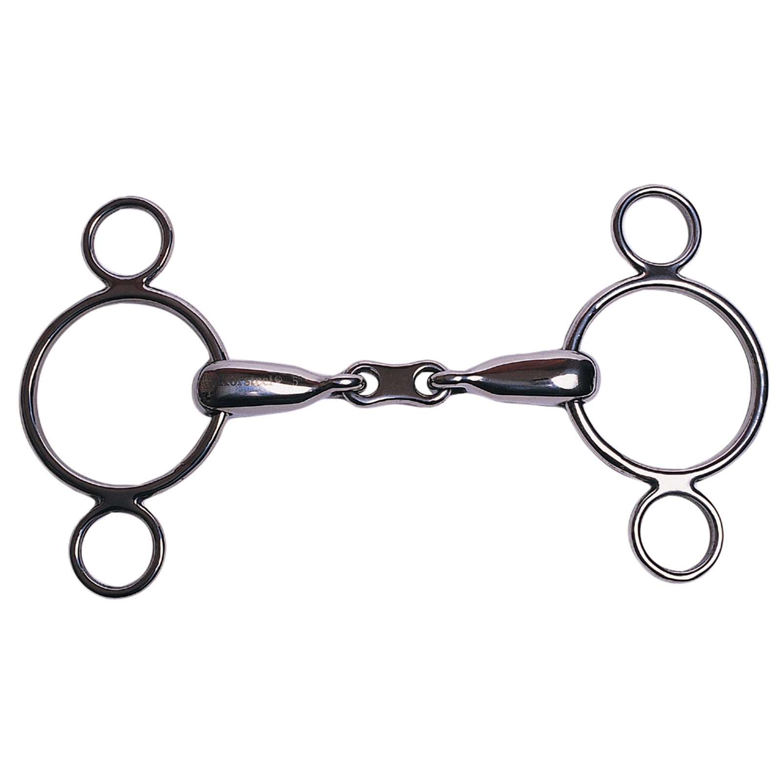 Korsteel Stainless Steel French Link 2 Ring Dutch Gag Bit Zablák