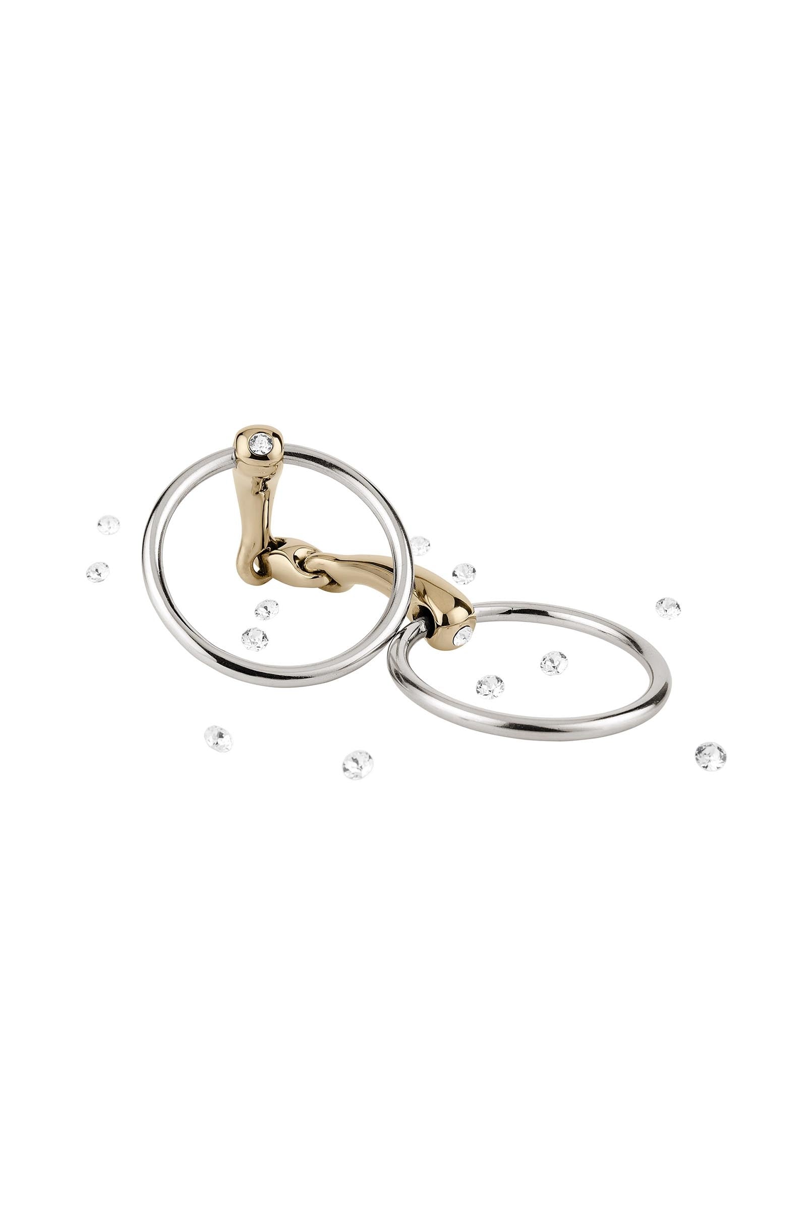 Sprenger Dynamic RS karikás zabla, dupla tört, 16 mm, Sensogan, kristályokkal Zablák