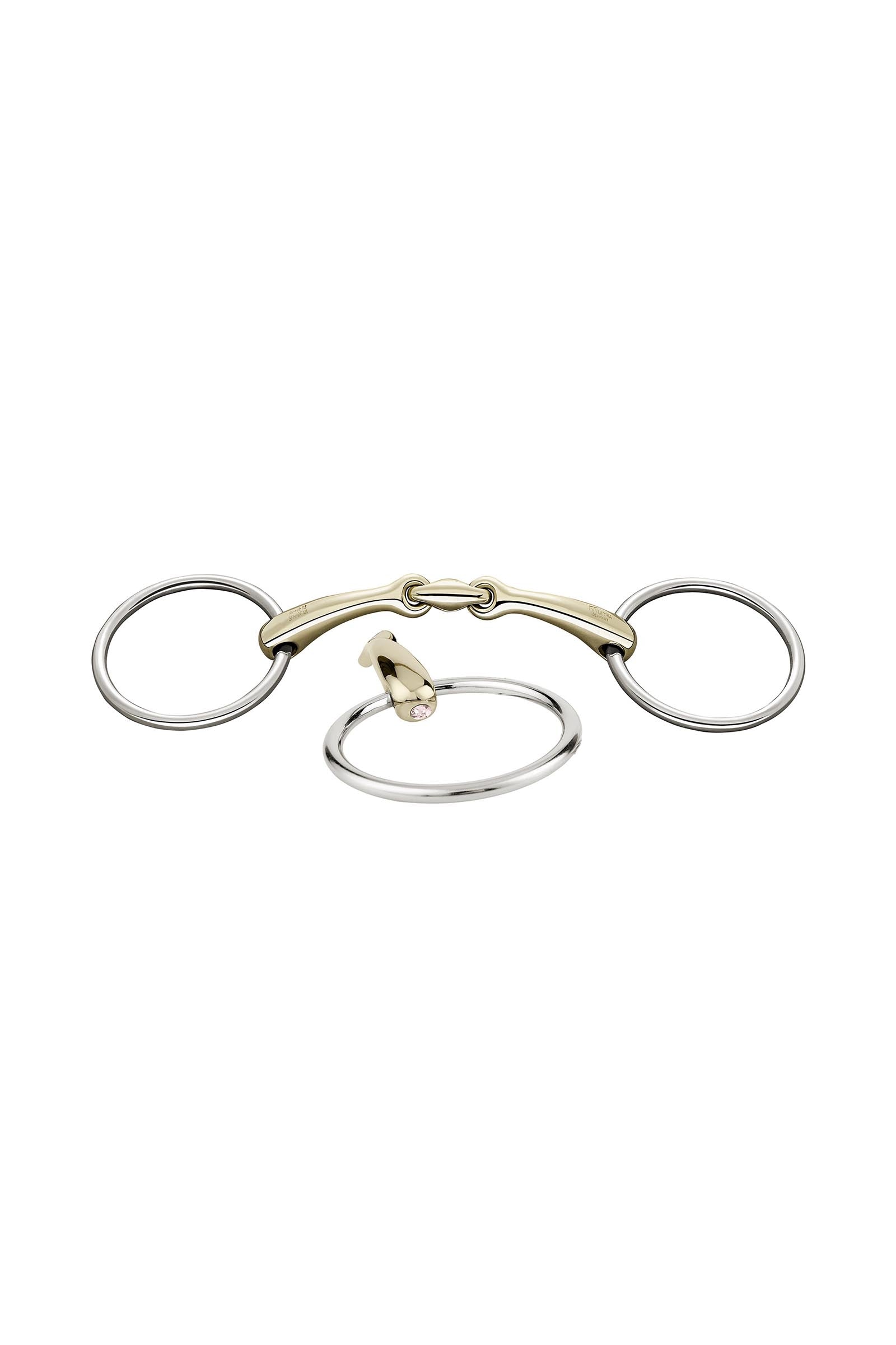 Sprenger Dynamic RS karikás zabla, dupla tört, 16 mm, Sensogan, kristályokkal Zablák