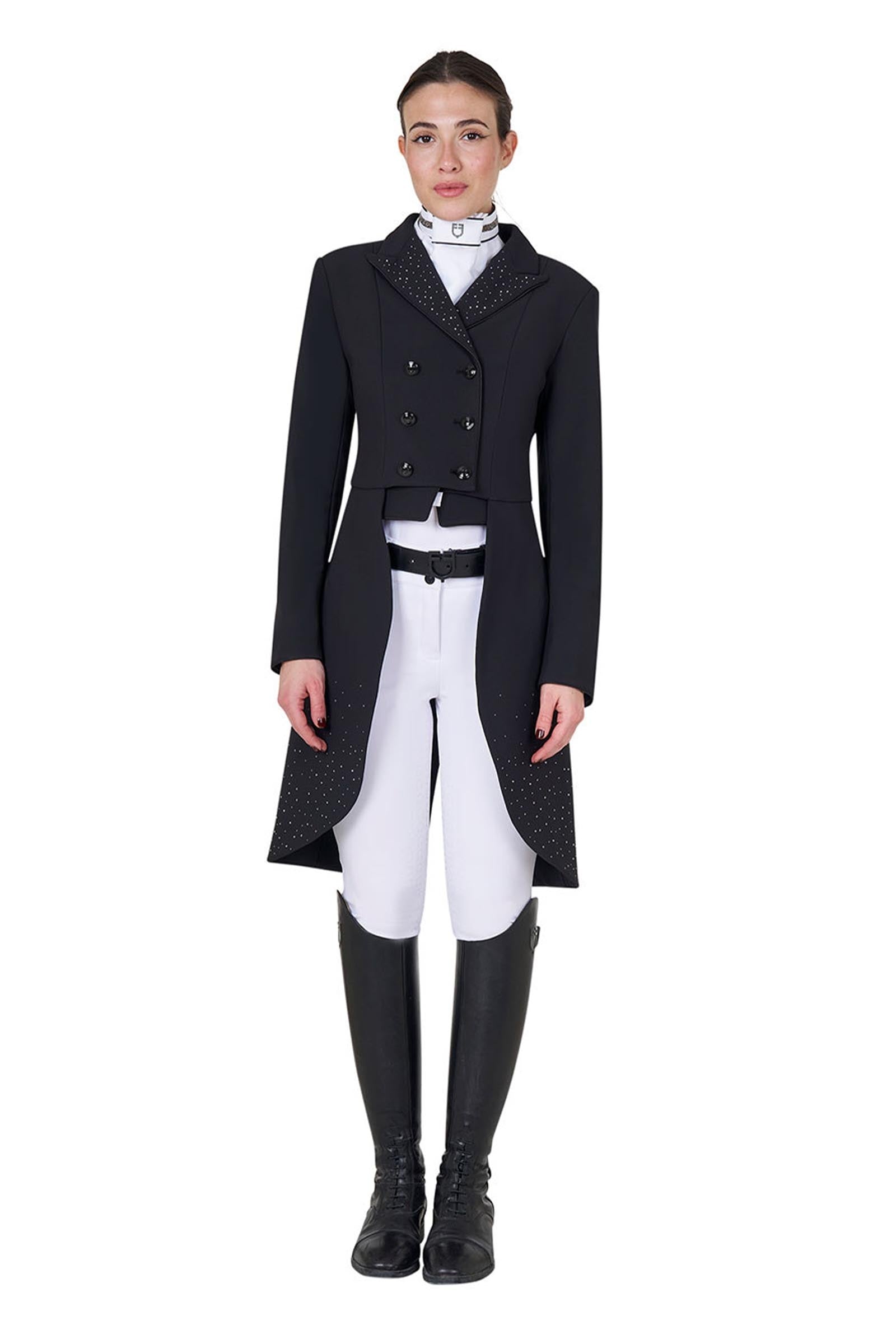 Equestro Women's Tailocoat in Technical Fabric With Rhinestones Women’s Riding Clothing