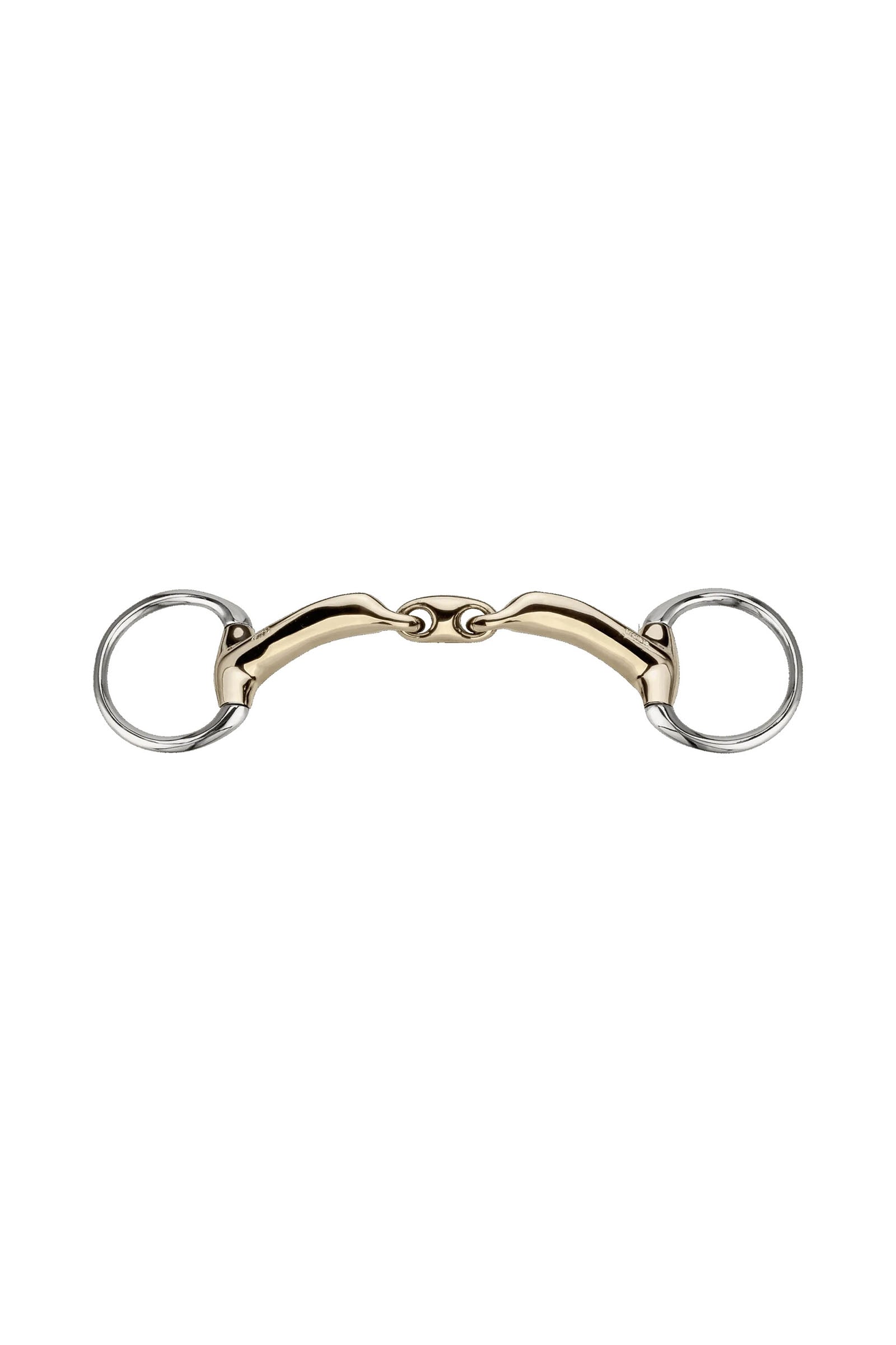 Sprenger Novocontact olívás alátét zabla D-karika, dupla tört, 14 mm, Sensogan Zablák