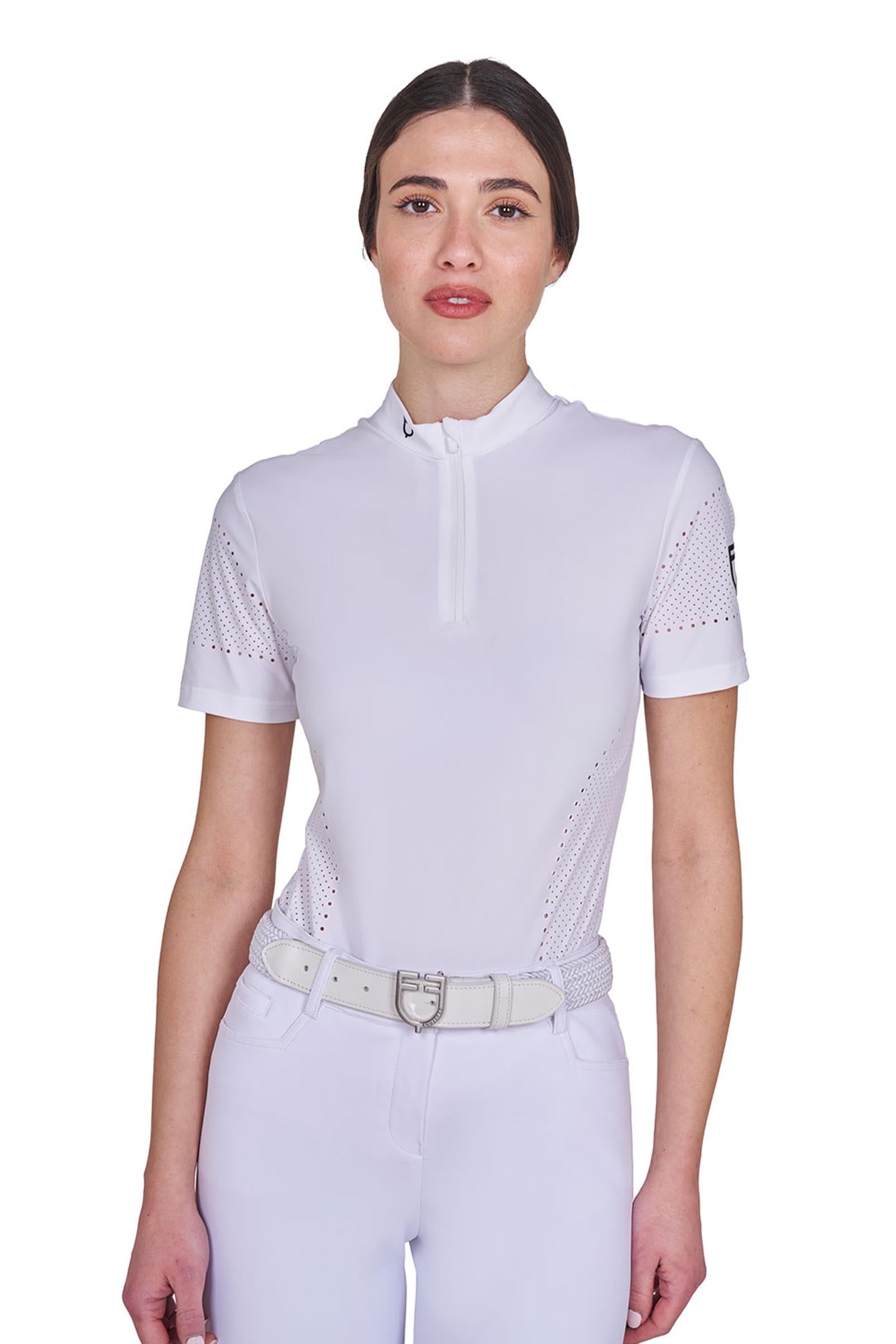 Equestro SS2026 Women's Perforated Training Polo Shirt SS ZIP Women’s Riding Clothing