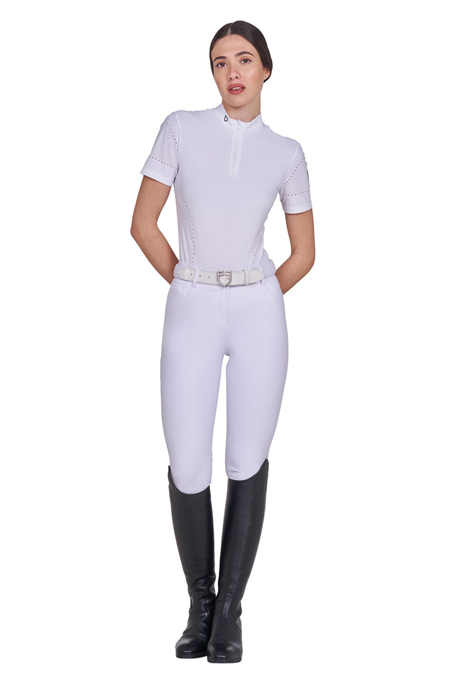 Equestro SS2026 Women's Perforated Training Polo Shirt SS ZIP Women’s Riding Clothing