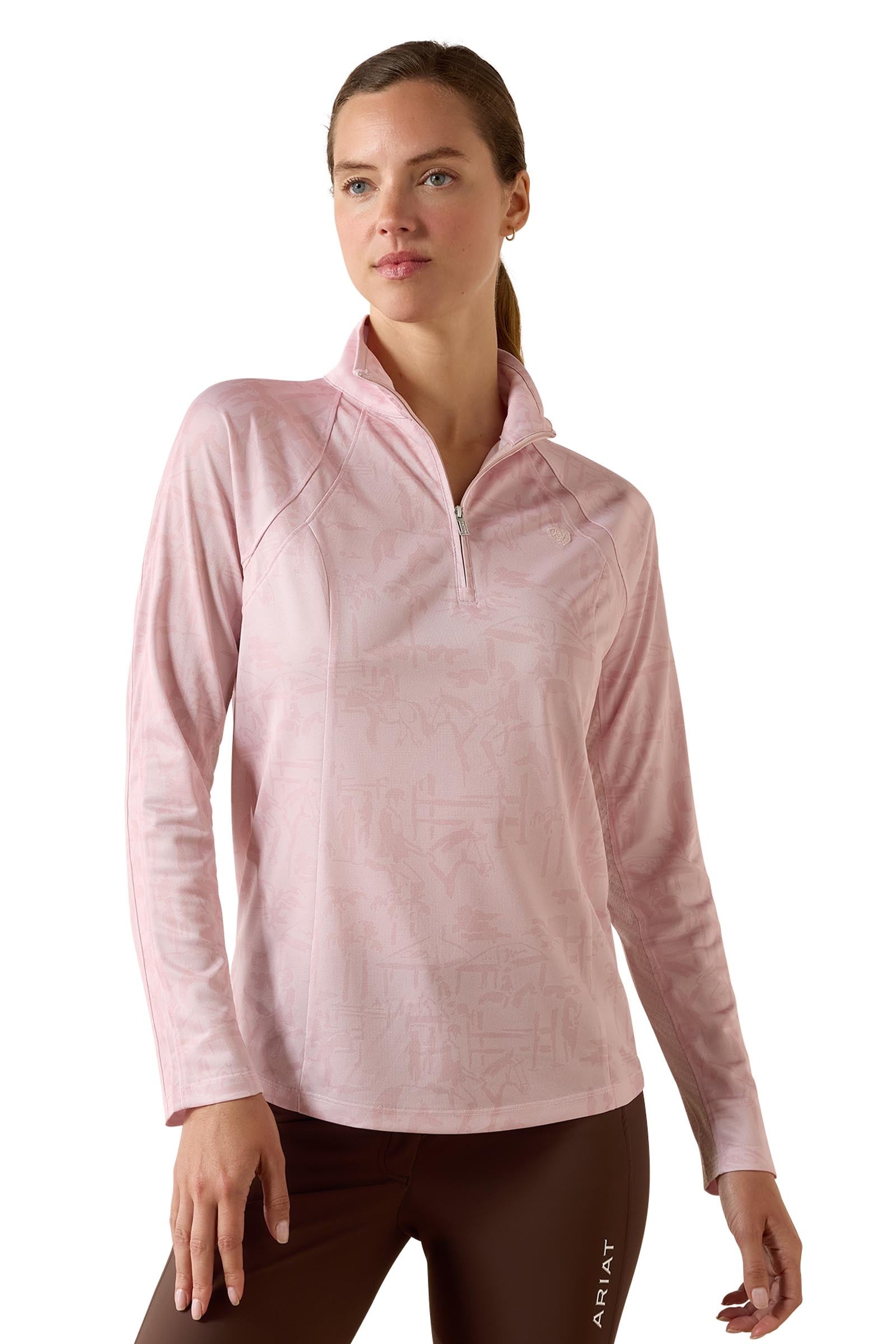 Ariat Women's Sunstopper 3.0 1/4 Zip Baselayer Noi Ruházat