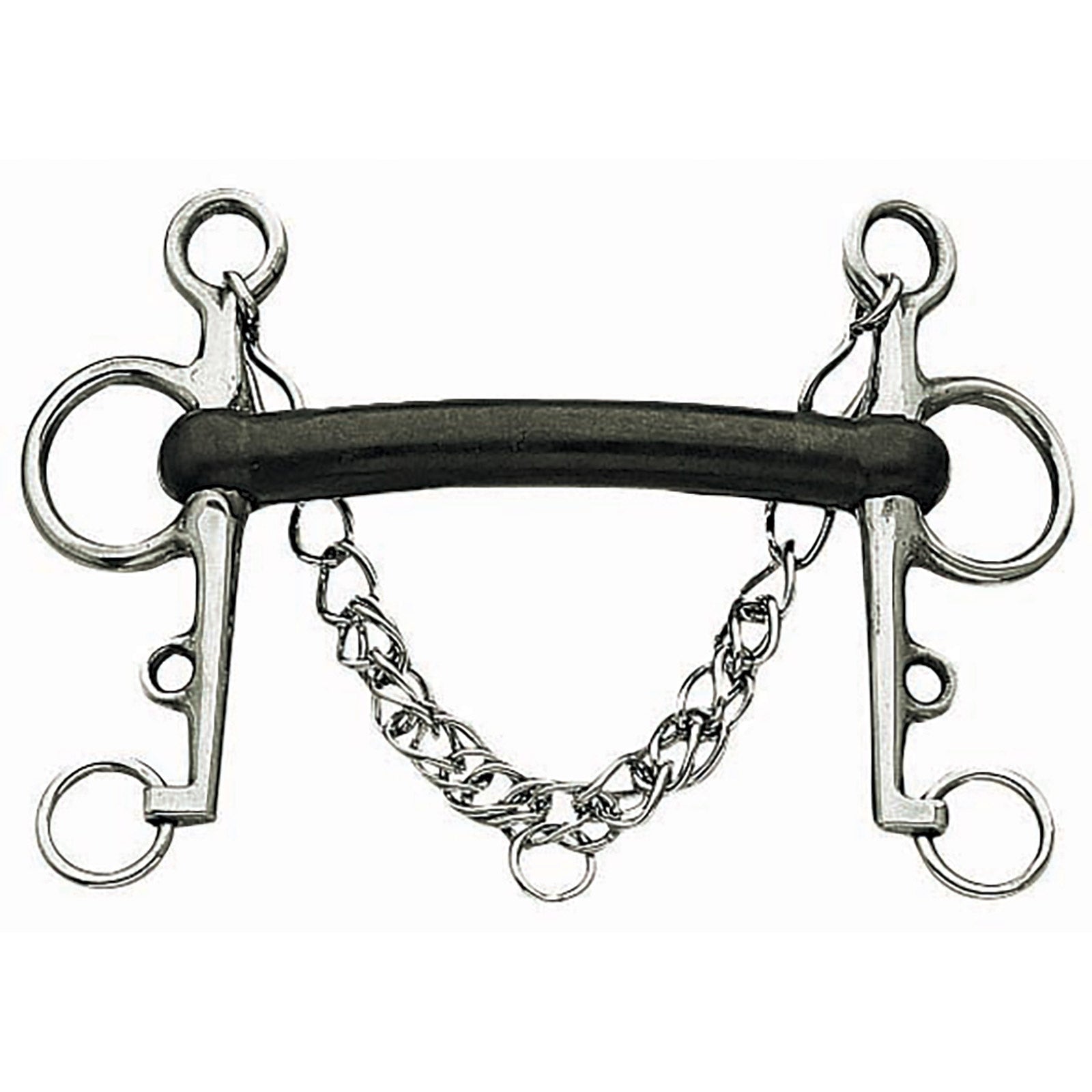 Korsteel Hard Rubber Mullen Mouth Pelham Bit Zablák