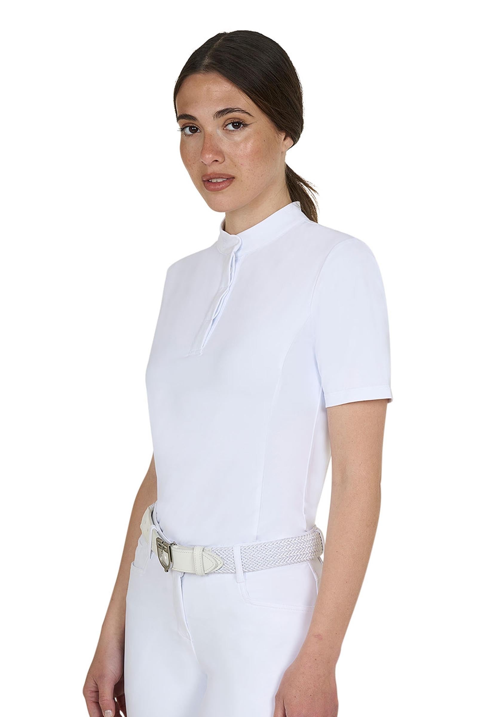 Equestro SS2026 Women's Basic Competition Polo Shirt SS Buttons Noi Ruházat