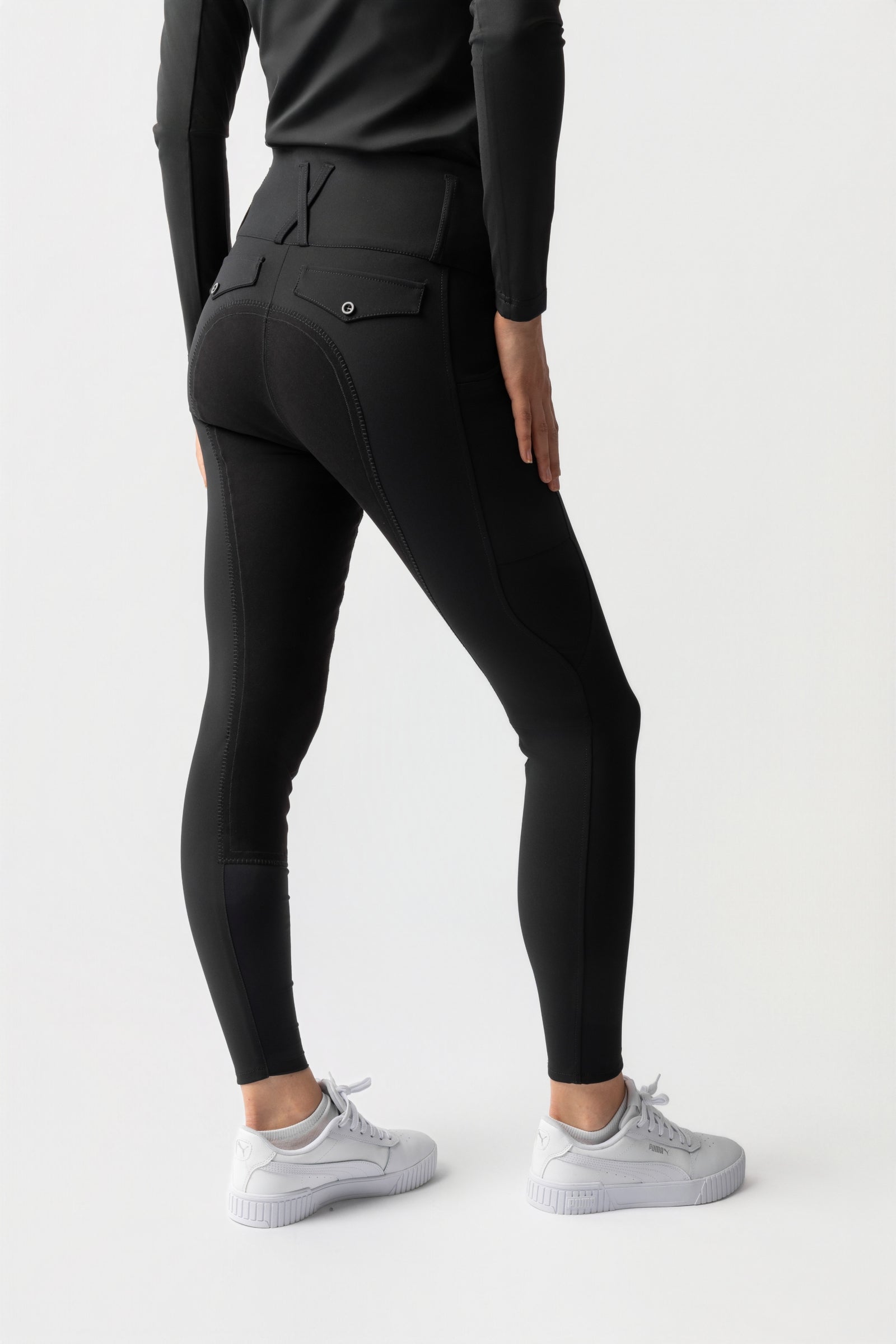 Horze Leonie női teljes szilikonüléses lovaglónadrág vegán hasított bőrből Womens Breeches