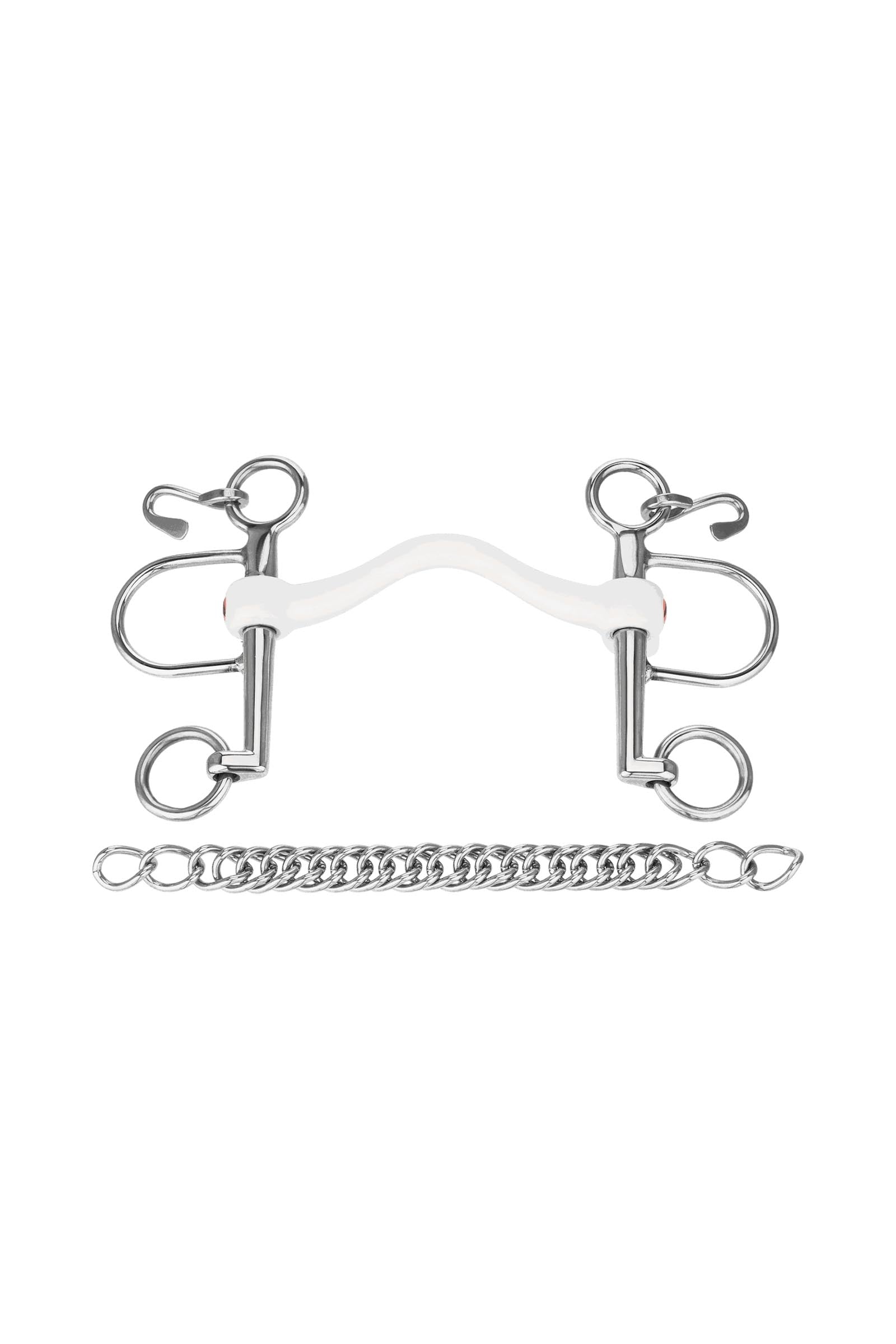 Sprenger Nathe CM Pelham Bit, Hard Mullen Mouth W. Port 15mm, Short Shank, Thermoplastic Horse Bits