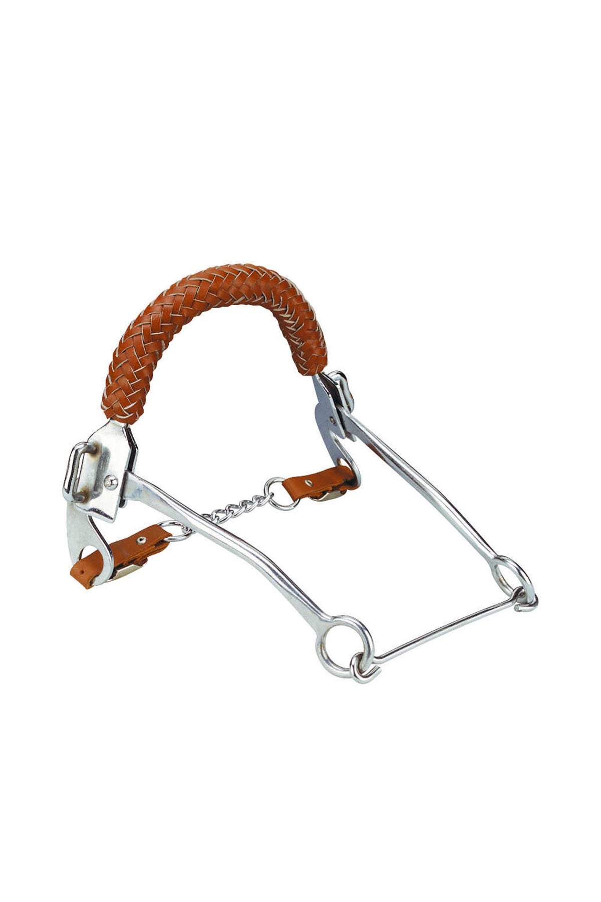 FEELING Hackamore with Braided Leather Noseband Horse Bits