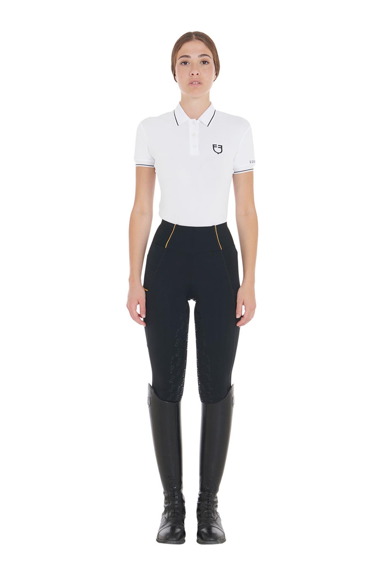 Equestro Women's Slim Fit Light Full Grip High-Waisted Leggings Womens Breeches