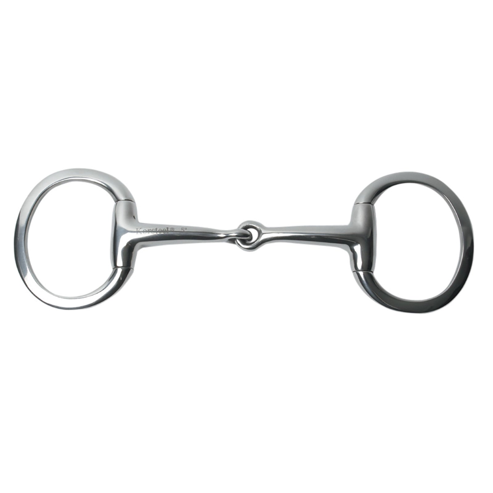 Korsteel Stainless Steel Featherweight Thin Mouth Jointed Flat Ring Eggbutt Snaffle Bit Zablák