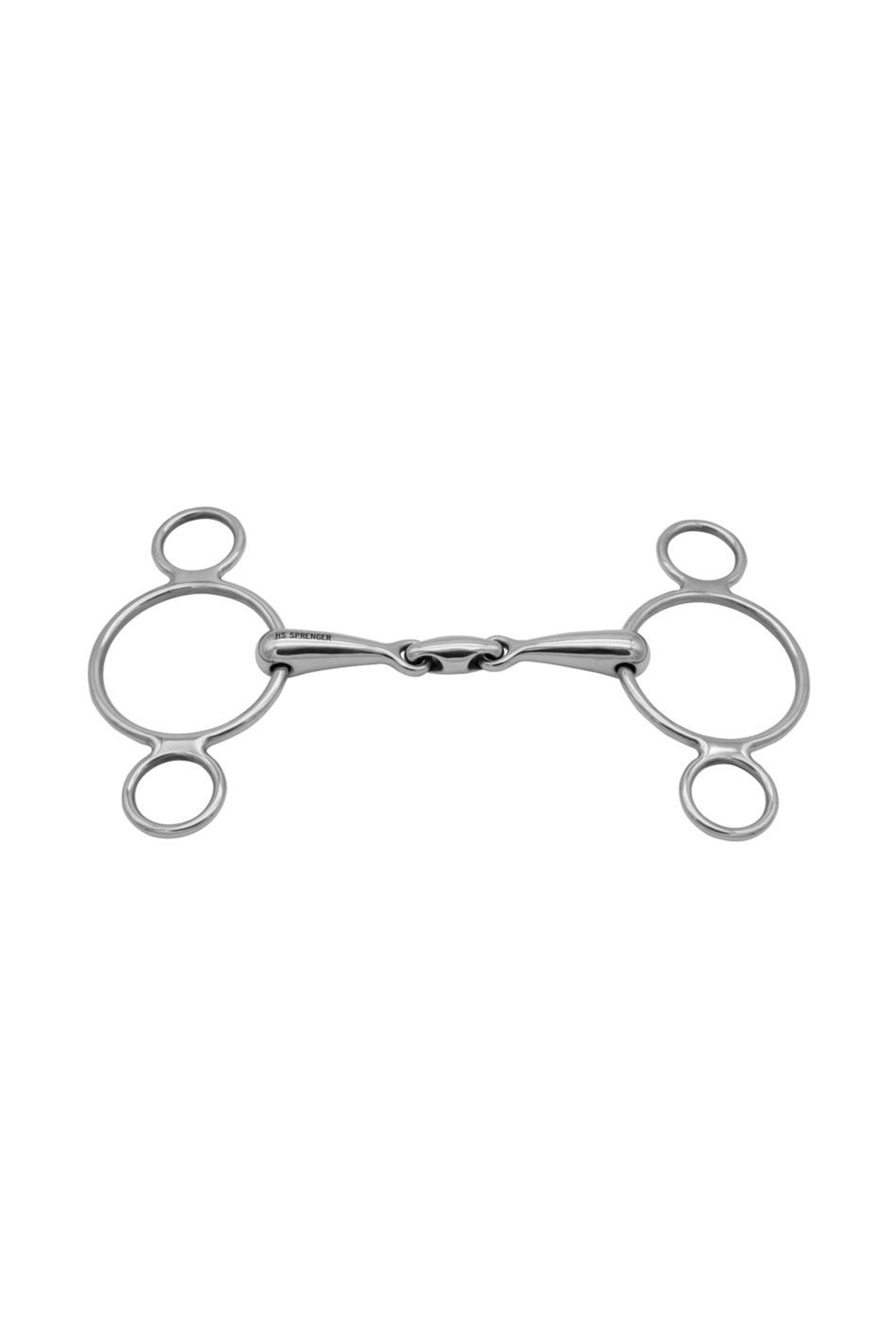 Sprenger 3 karikás zabla Vienna, dupla tört, 16 mm, rozsdamentes acél Zablák