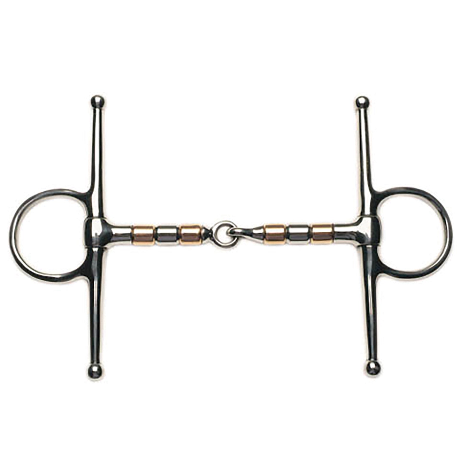 Korsteel Stainless Steel Copper & Steel Rollers Full Cheek Snaffle Bit Zablák