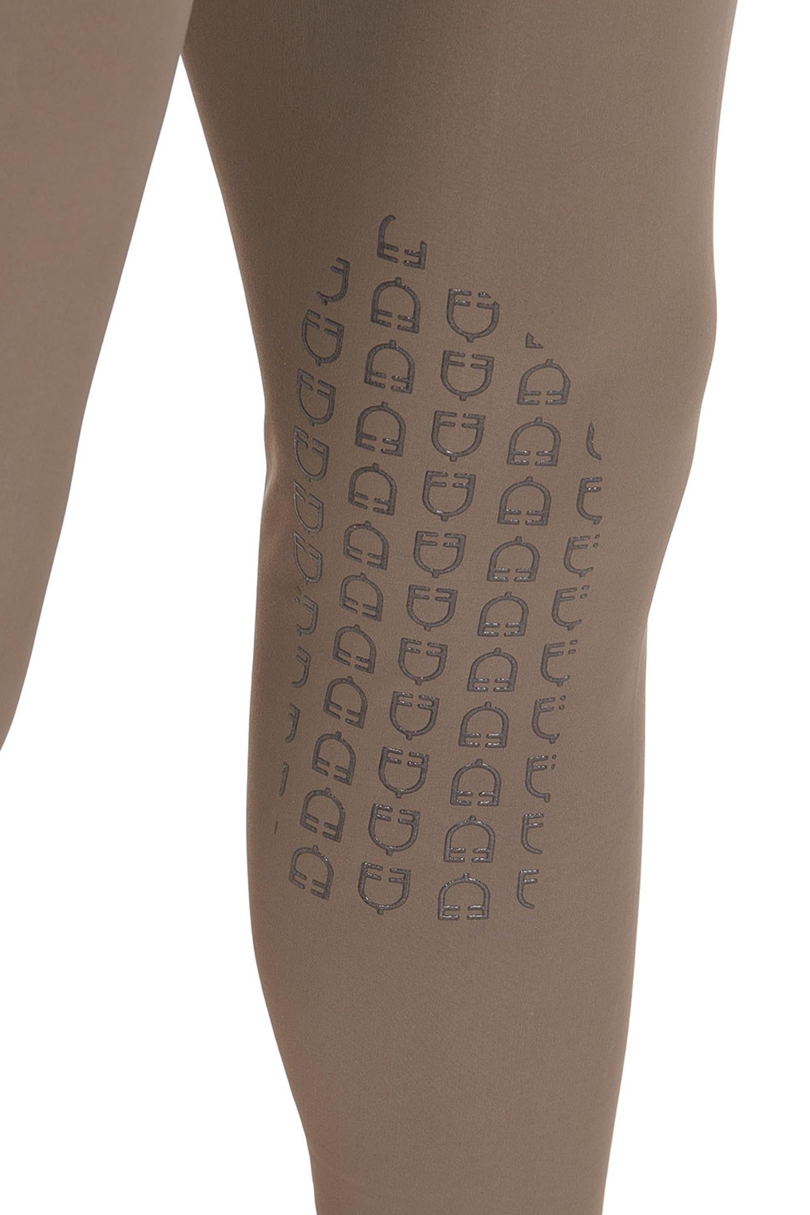 Equestro Men's Slim Fit Knee Grip Breeches With Logo Mens Riding Clothing