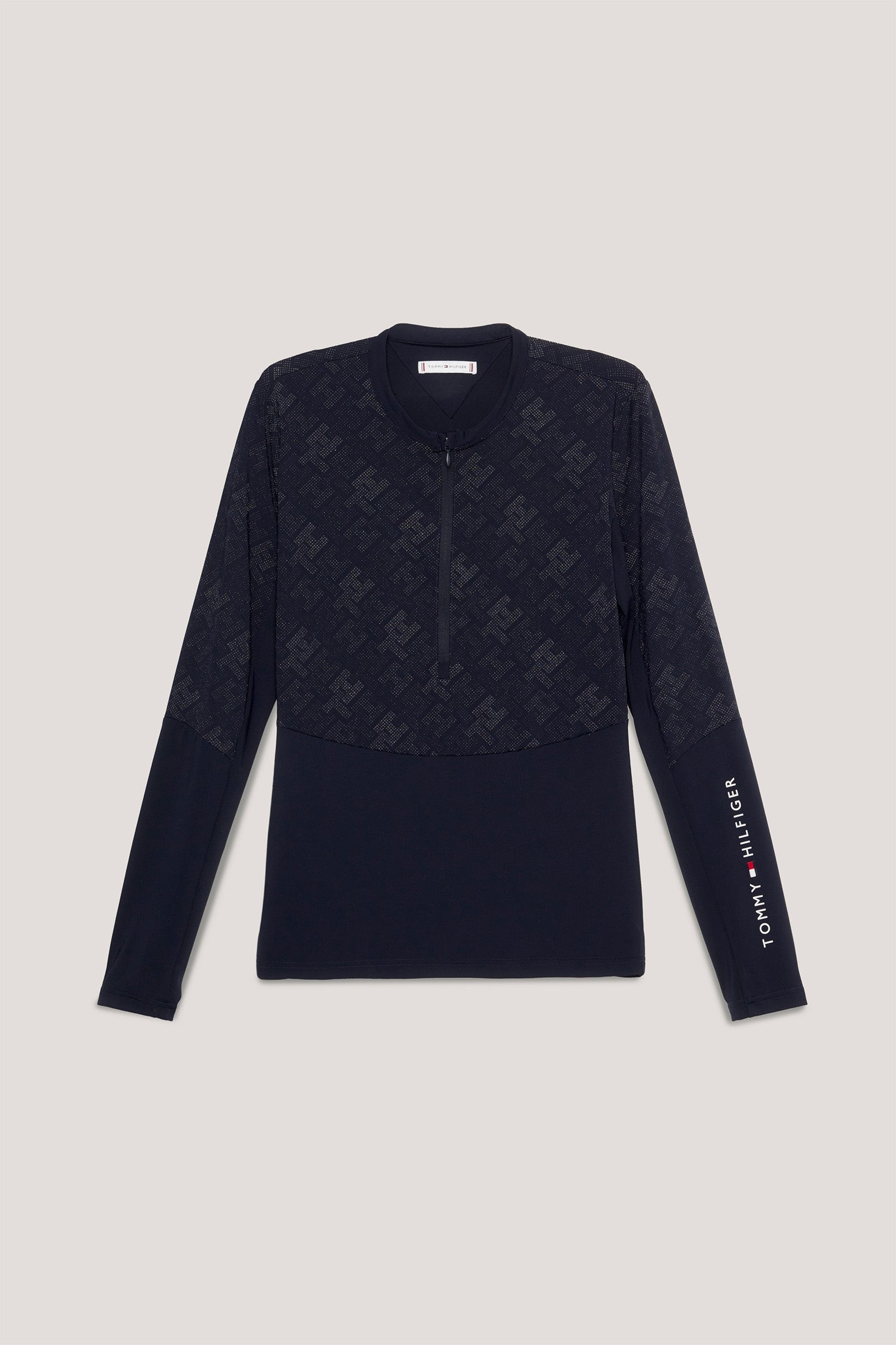 Tommy Hilfiger Equestrian Köln Reflexes hosszú ujjú 1/4 zip Edző felső Noi Ruházat