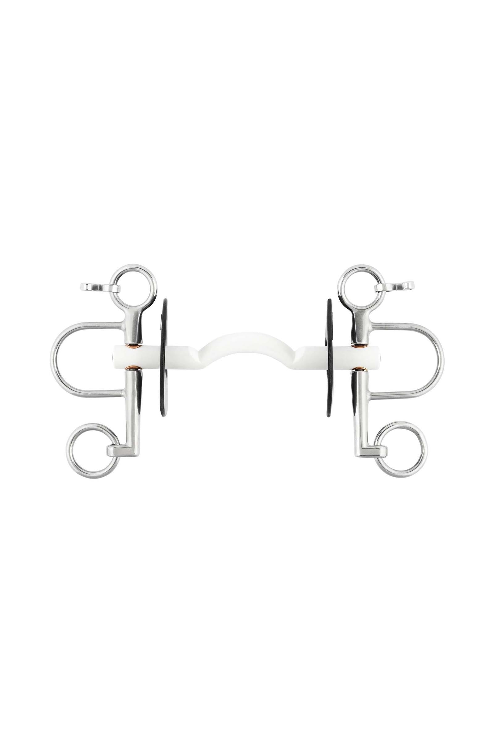 Sprenger Nathe Pelham Soft Mullen Mouth W. Port, 15mm, Short Shanks, Thermoplastic Horse Bits