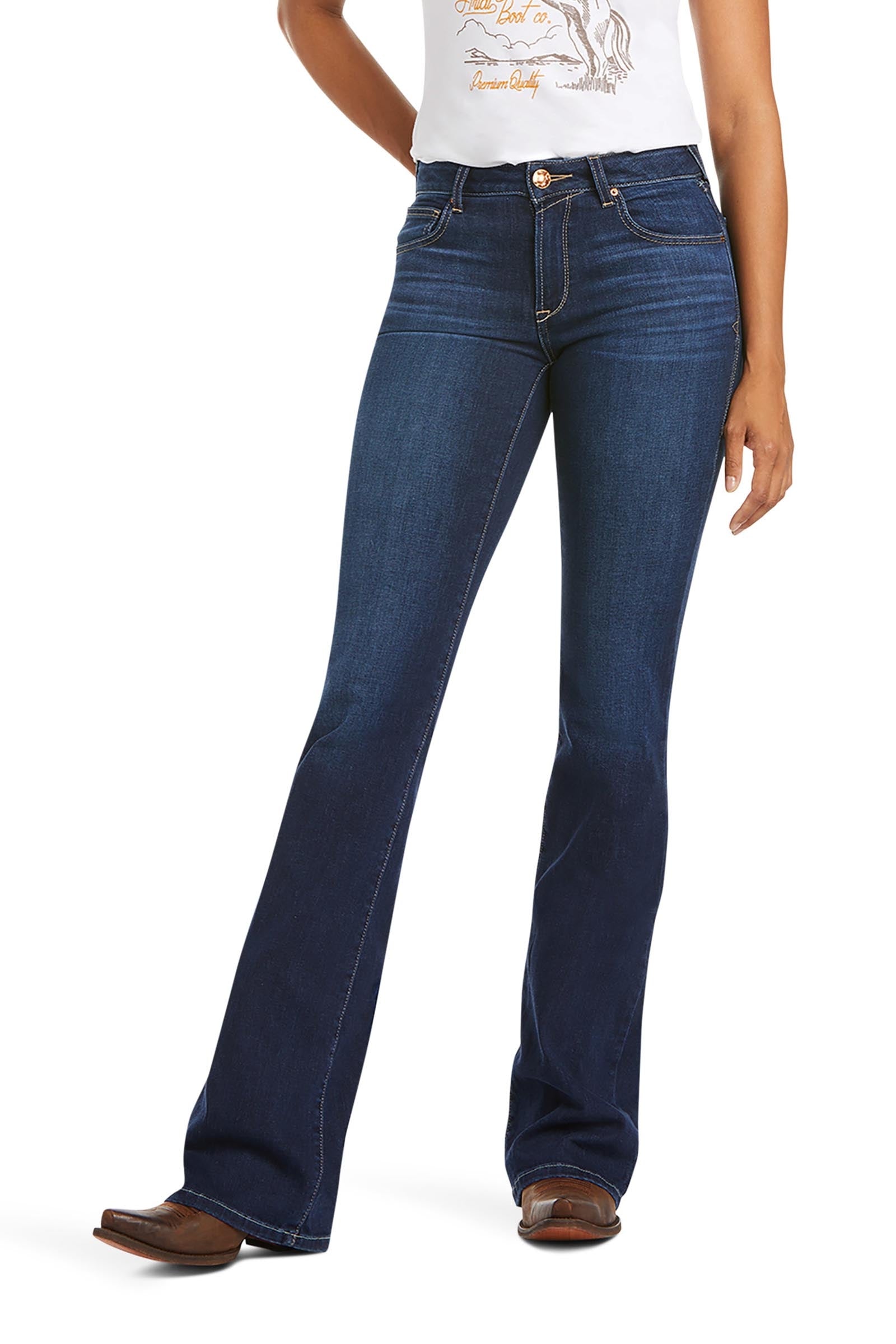 Ariat Womens Ultra Stretch Perfect Rise Katie Flare Jean Womens Breeches